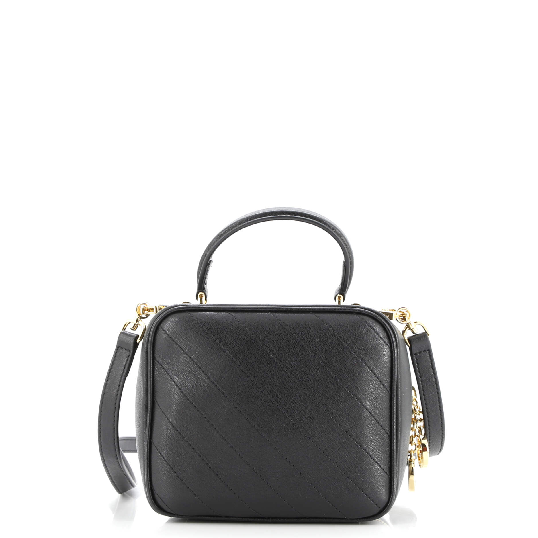 Gucci Blondie NM Top Handle Shoulder Bag Diagonal Quilted Leather