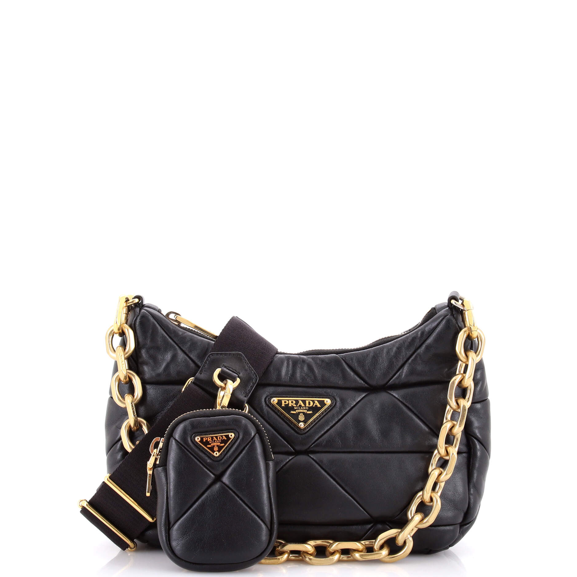 Prada System Re-Edition Shoulder Bag Quilted Nappa Leather Small