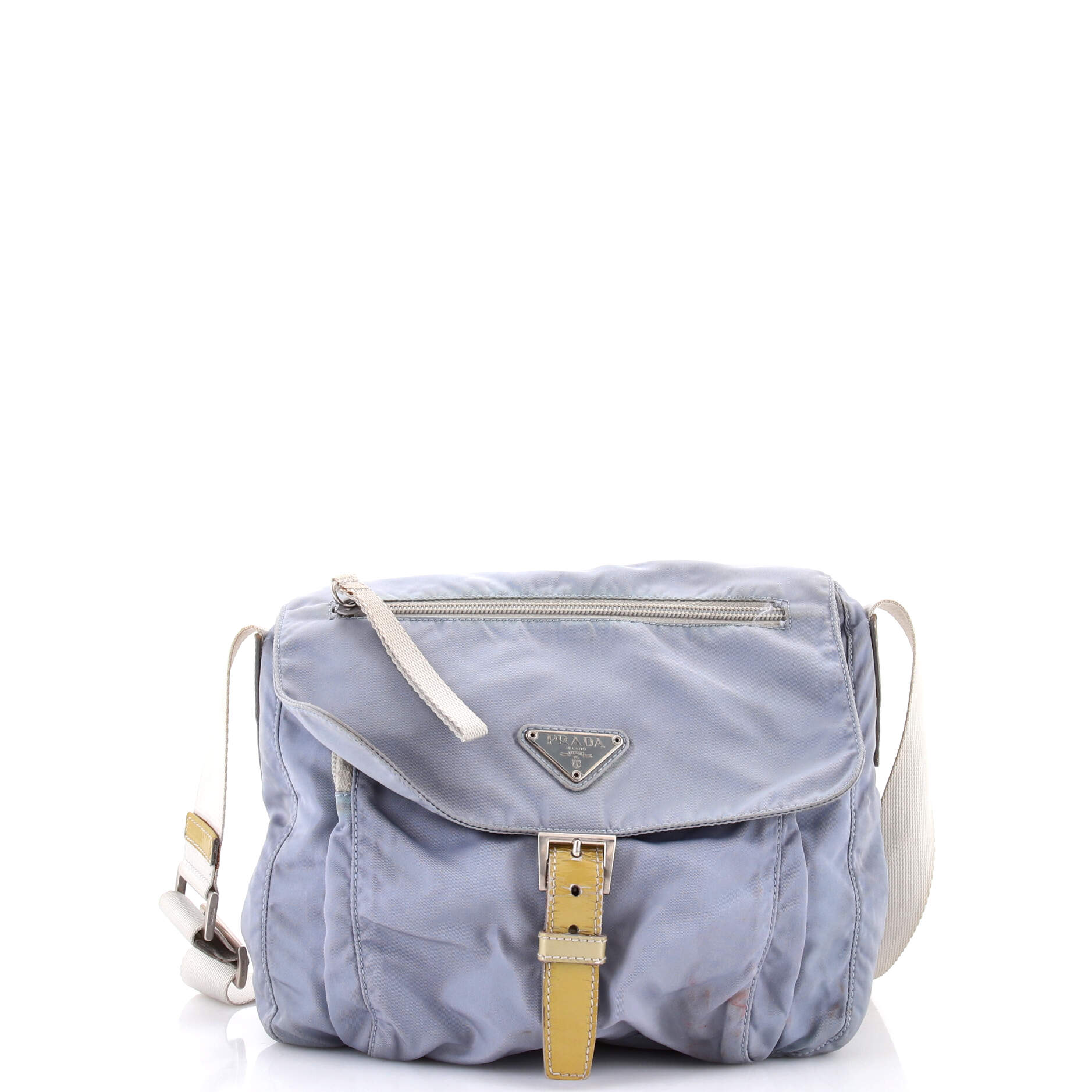 Prada Buckle Messenger Bag Tessuto Small