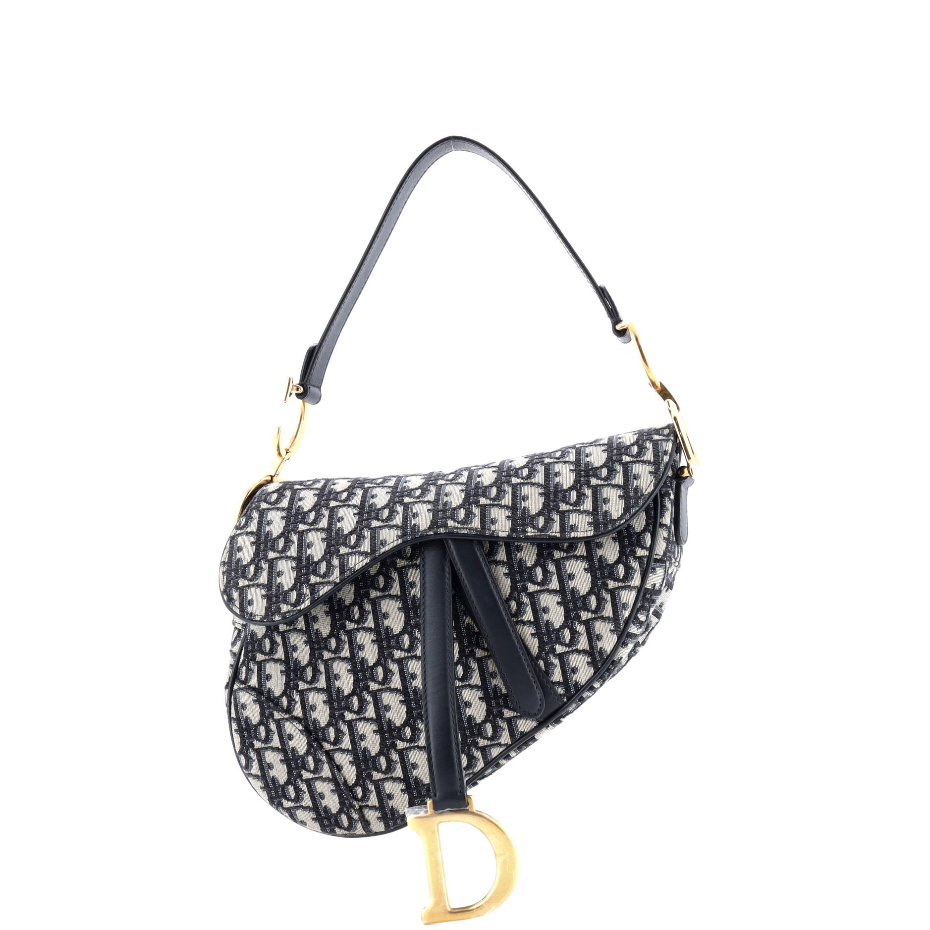 Christian Dior Saddle Handbag Oblique Canvas Medium