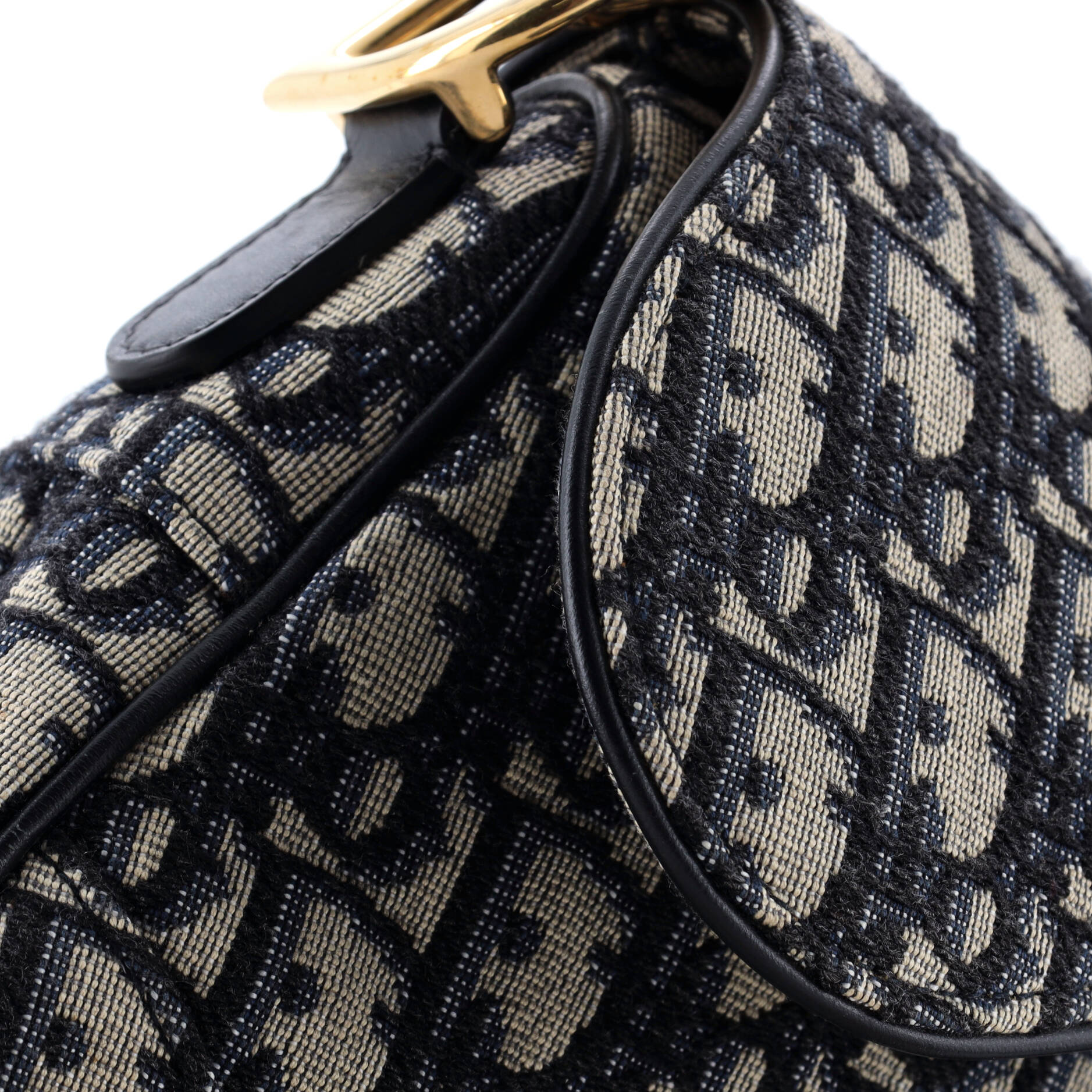 Christian Dior Saddle Handbag Oblique Canvas Medium