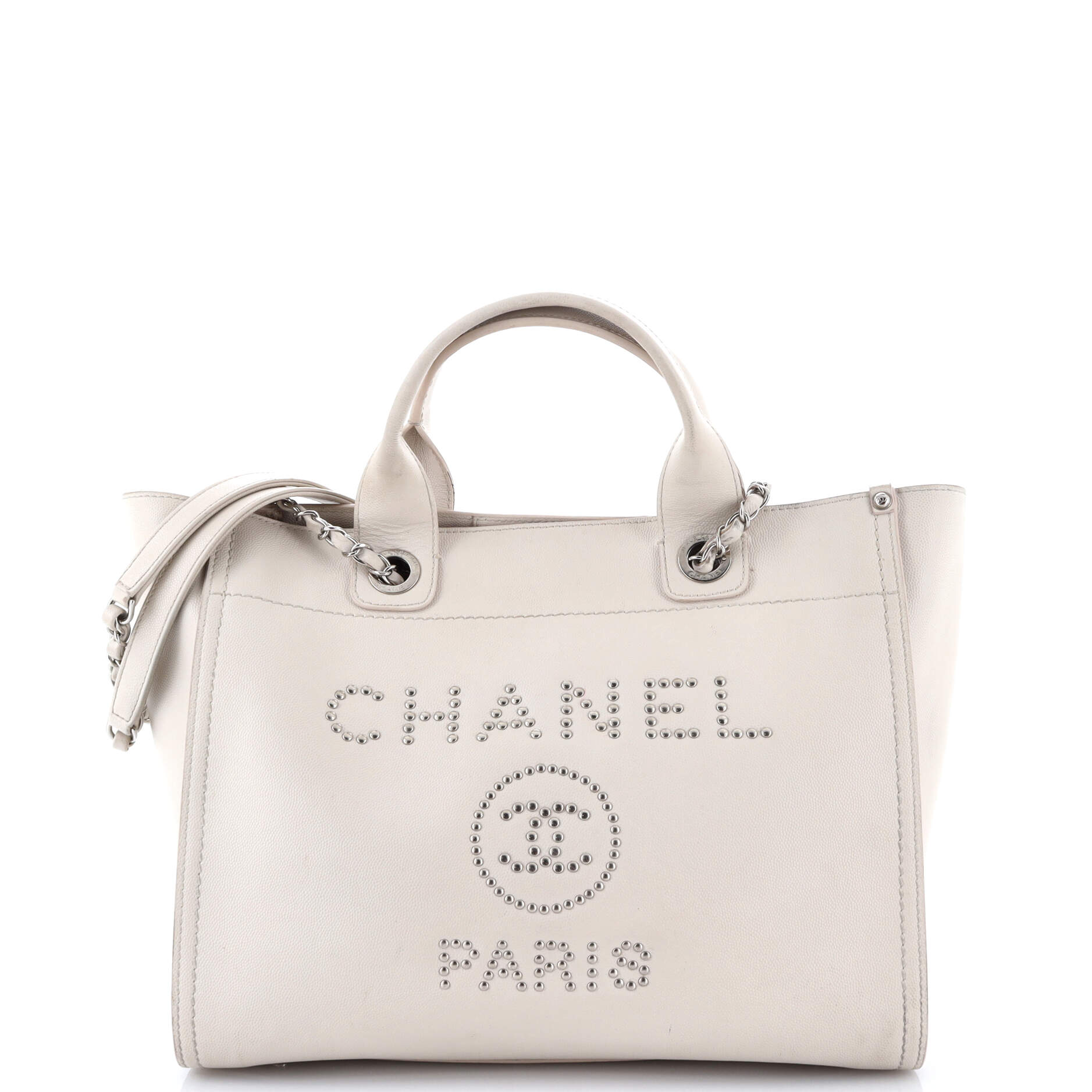 Chanel Deauville Tote Studded Caviar Small