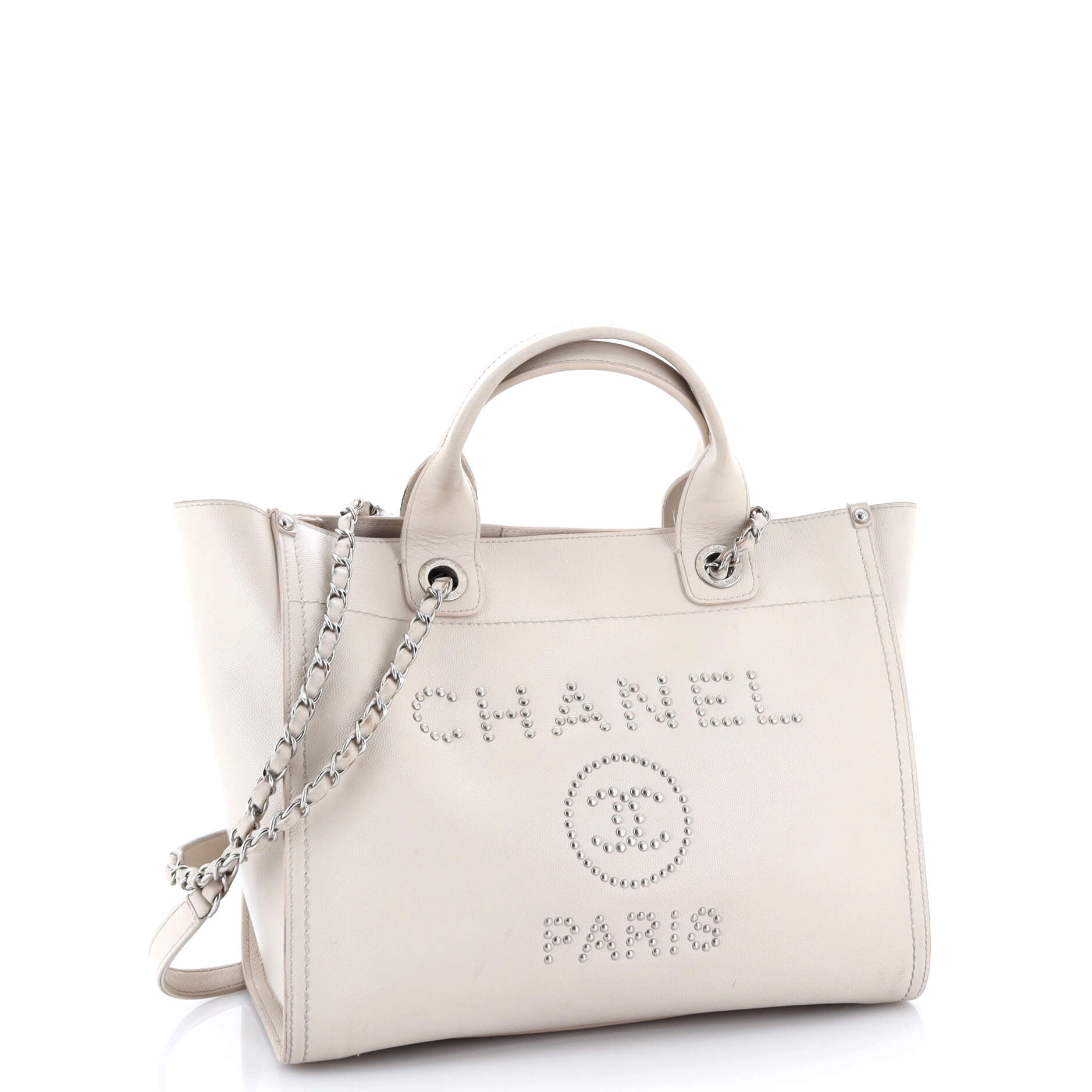 Chanel Deauville Tote Studded Caviar Small