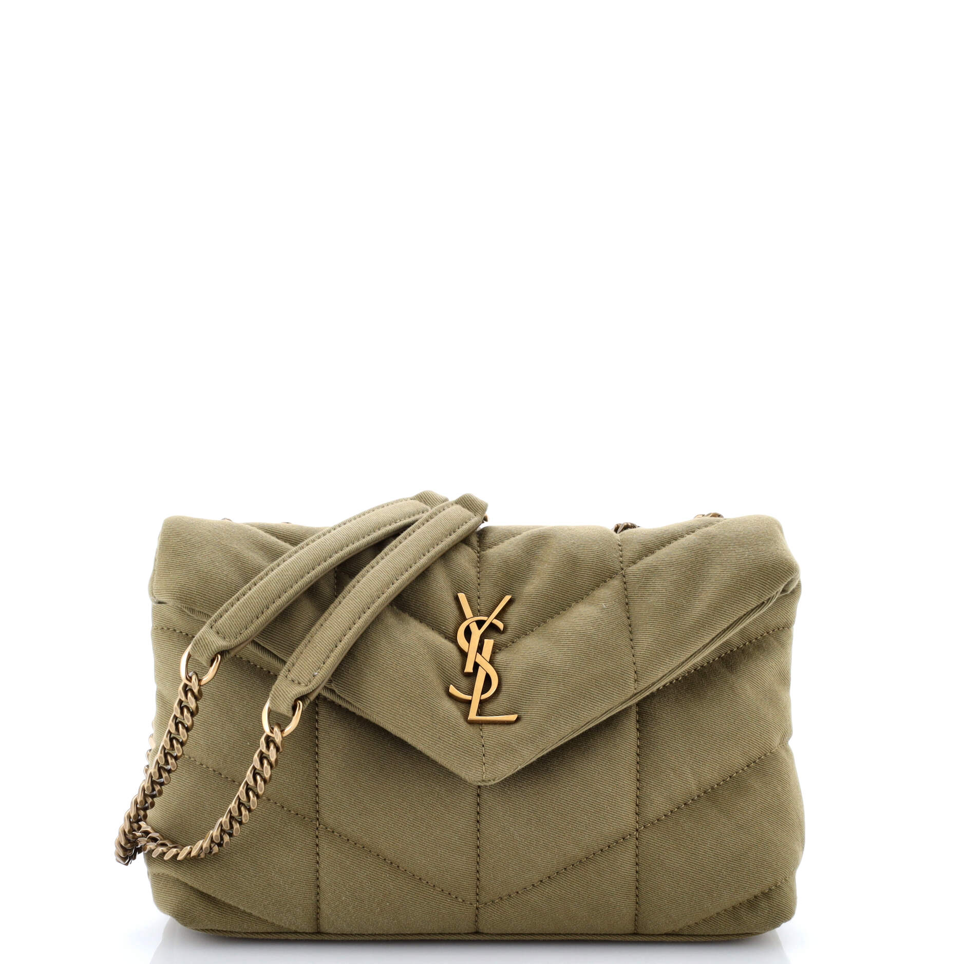 Saint Laurent Loulou Puffer Shoulder Bag Quilted Canvas Mini