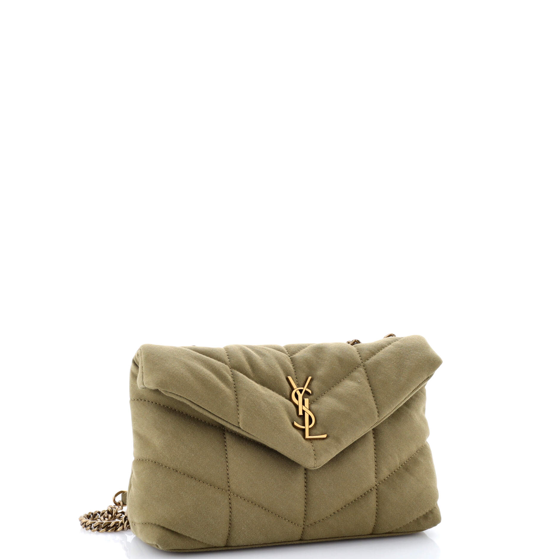 Saint Laurent Loulou Puffer Shoulder Bag Quilted Canvas Mini