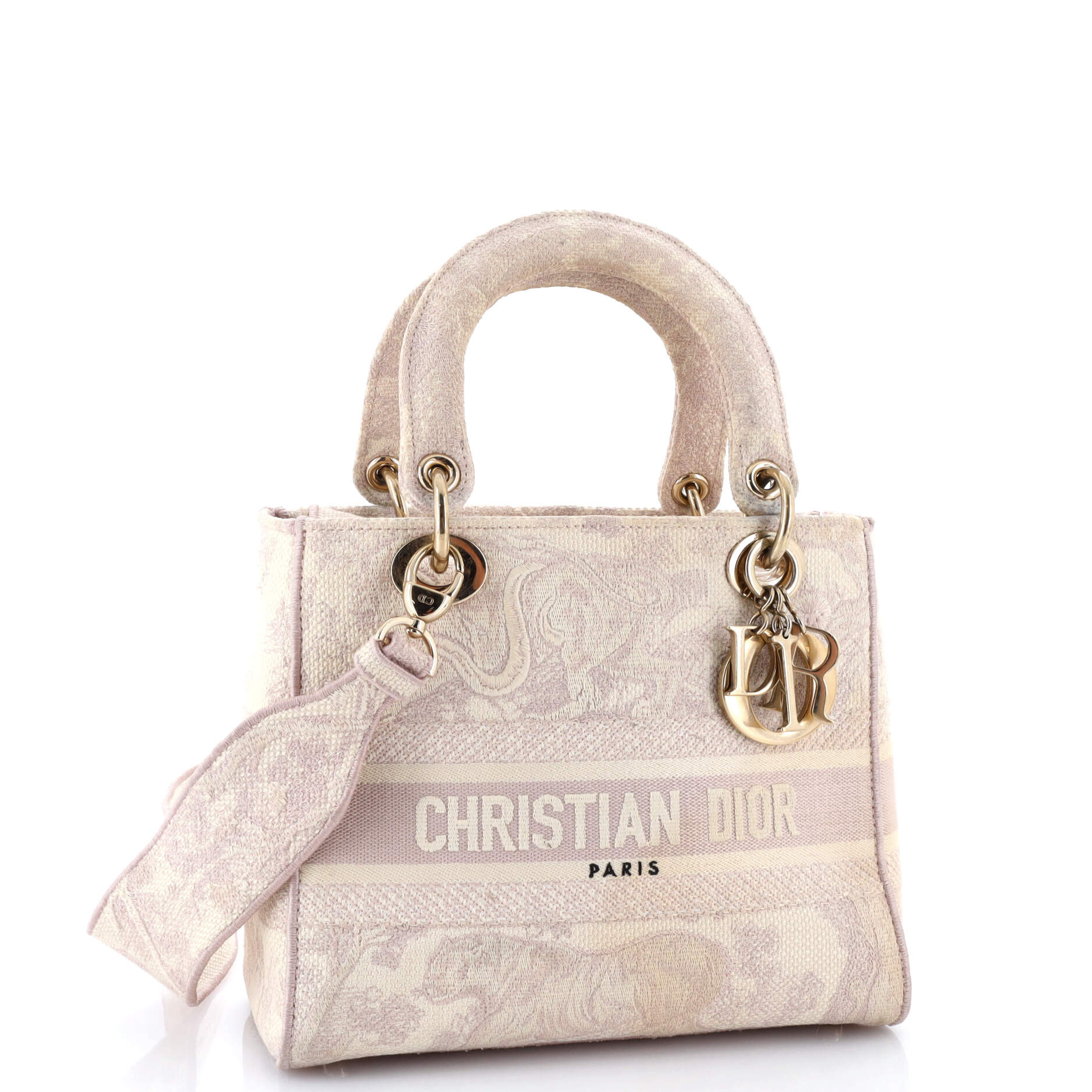 Christian Dior Toile de Jouy Lady D-Lite Bag Embroidered Canvas