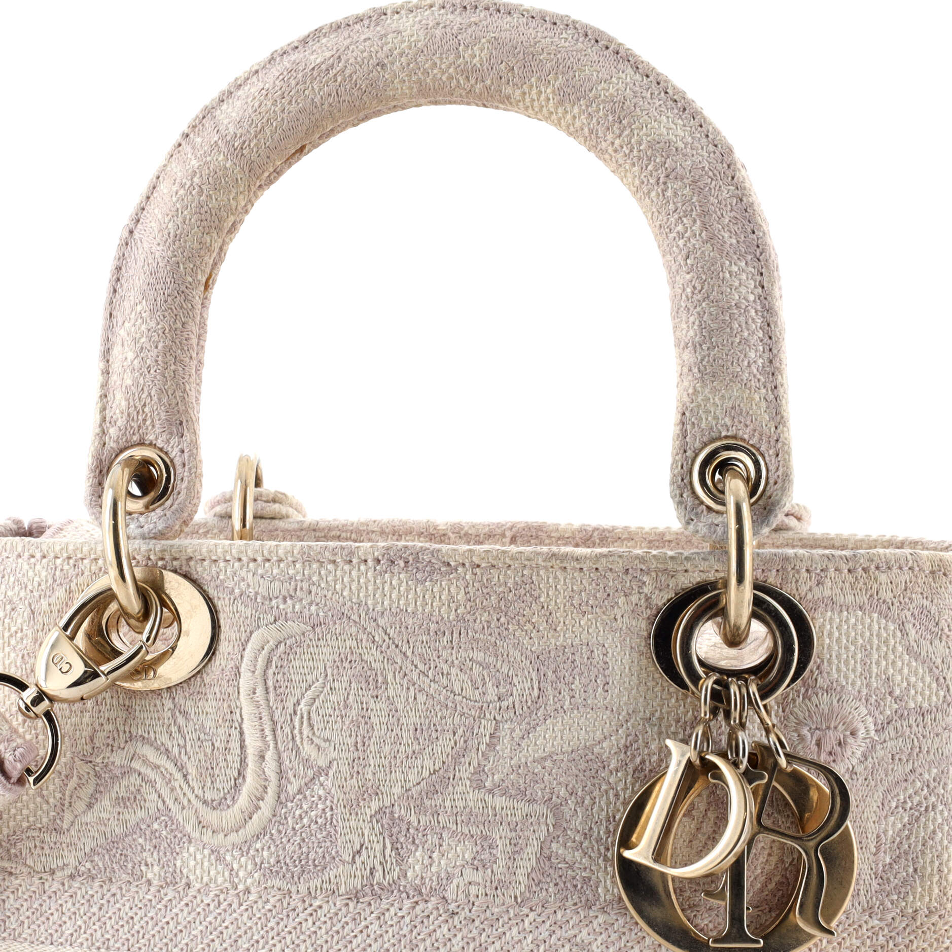 Christian Dior Toile de Jouy Lady D-Lite Bag Embroidered Canvas