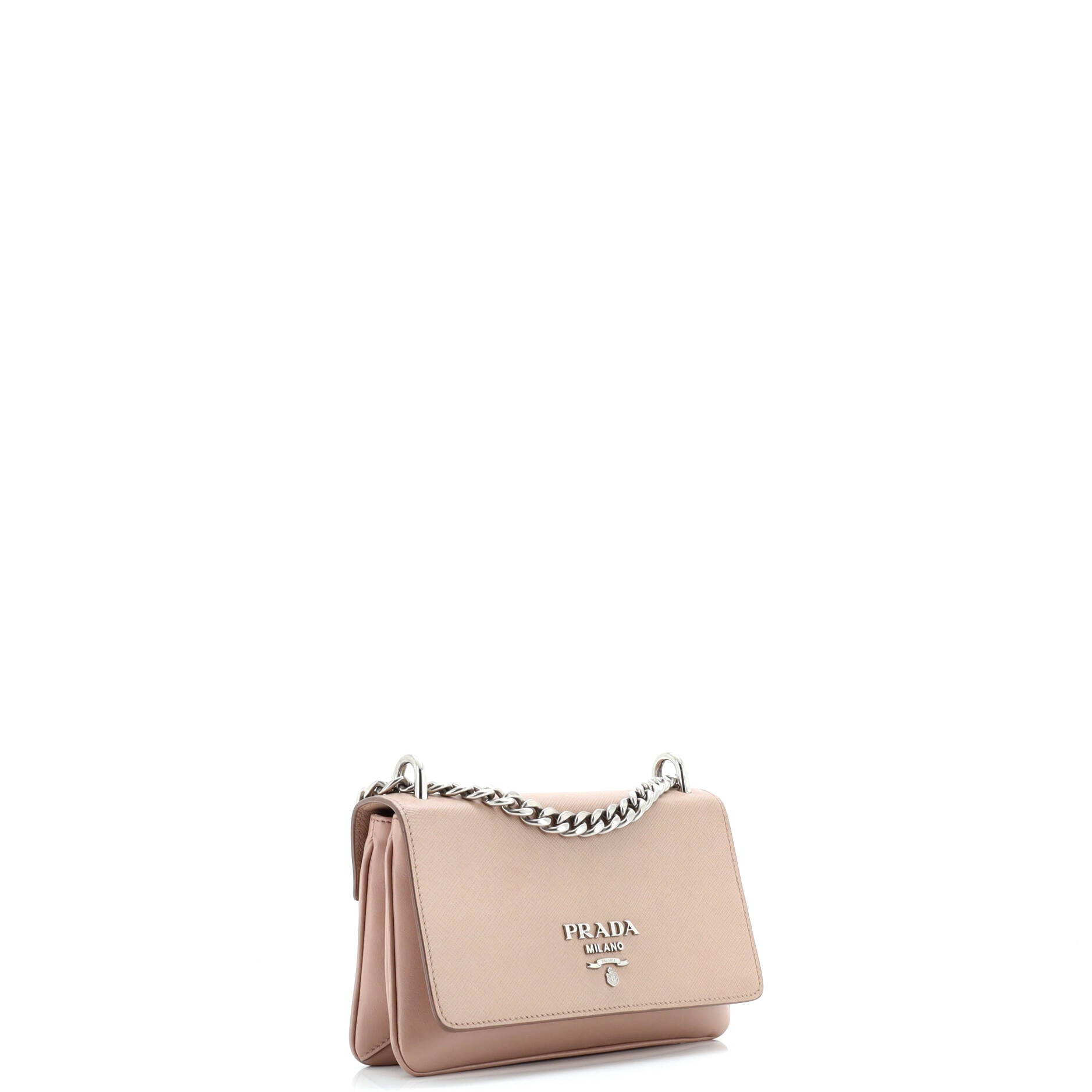 Prada Chain Flap Crossbody Bag Saffiano and Soft Calf Small