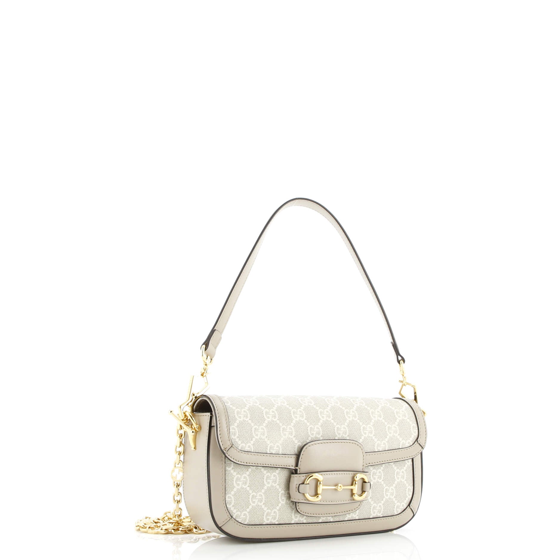 Gucci Horsebit 1955 Shoulder Bag GG Coated Canvas with Leather East West