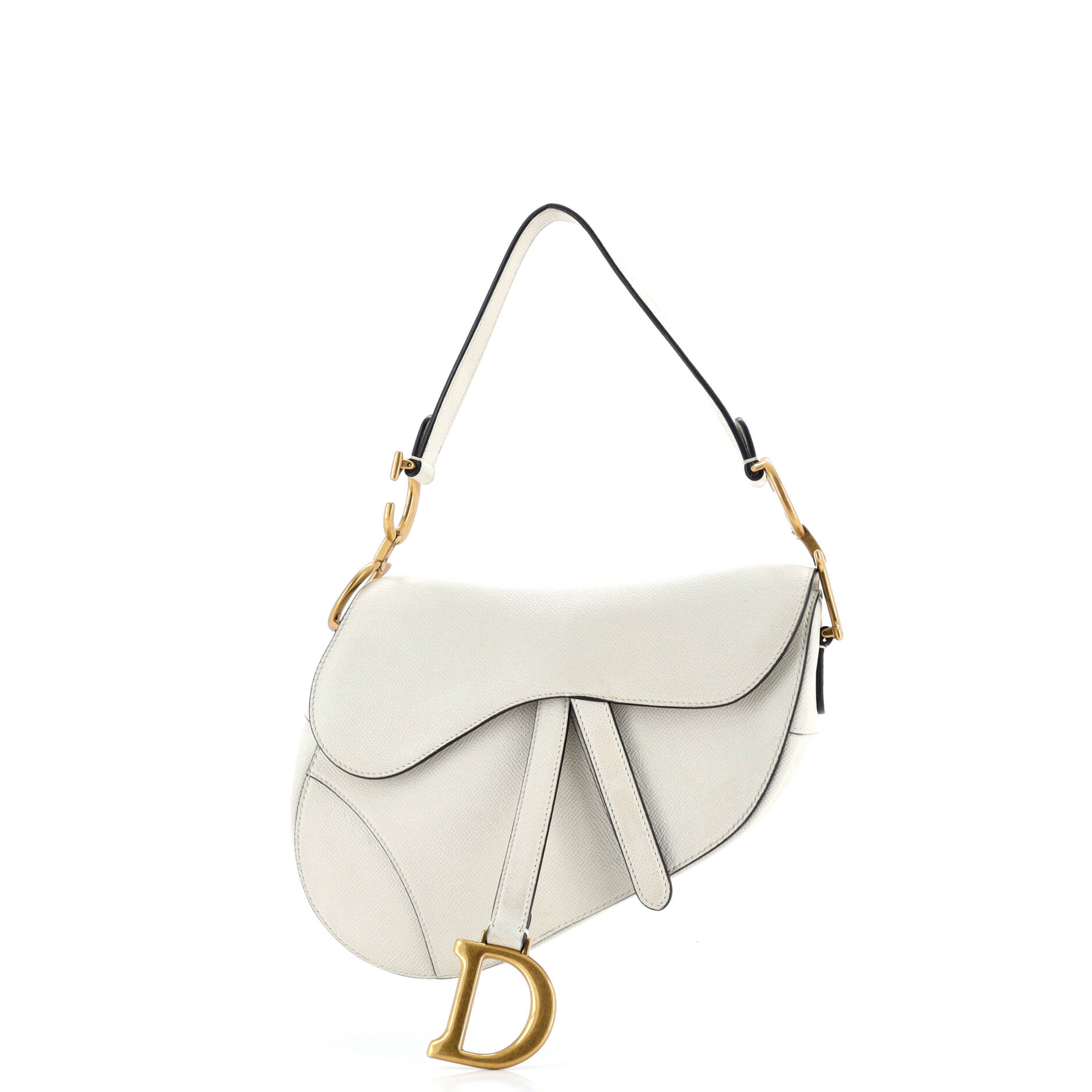 Christian Dior Saddle Handbag Leather Medium