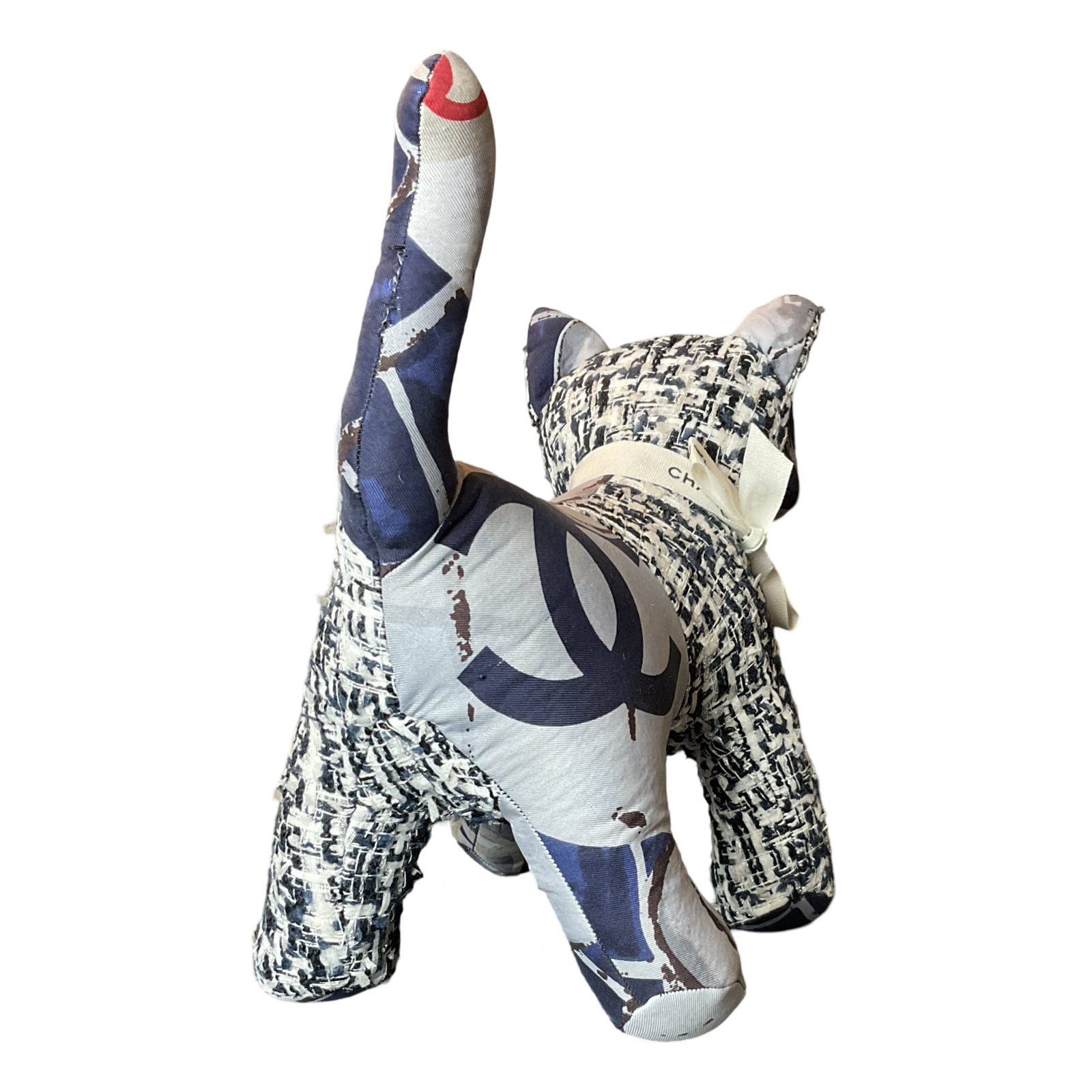 CC Monogram Vintage Silk Scarf Patchwork Kitten
