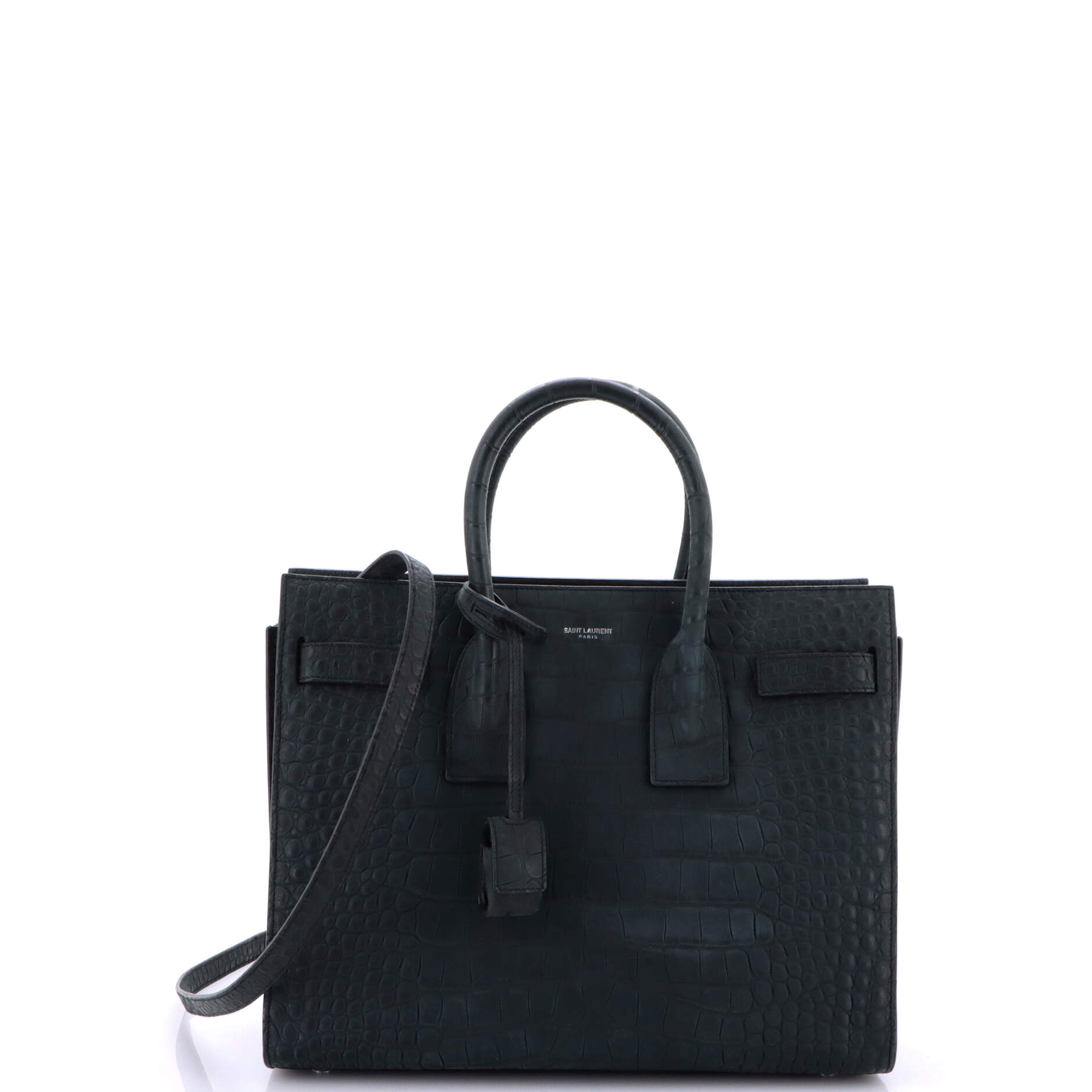 Saint Laurent Sac de Jour NM Bag Crocodile Embossed Leather Small