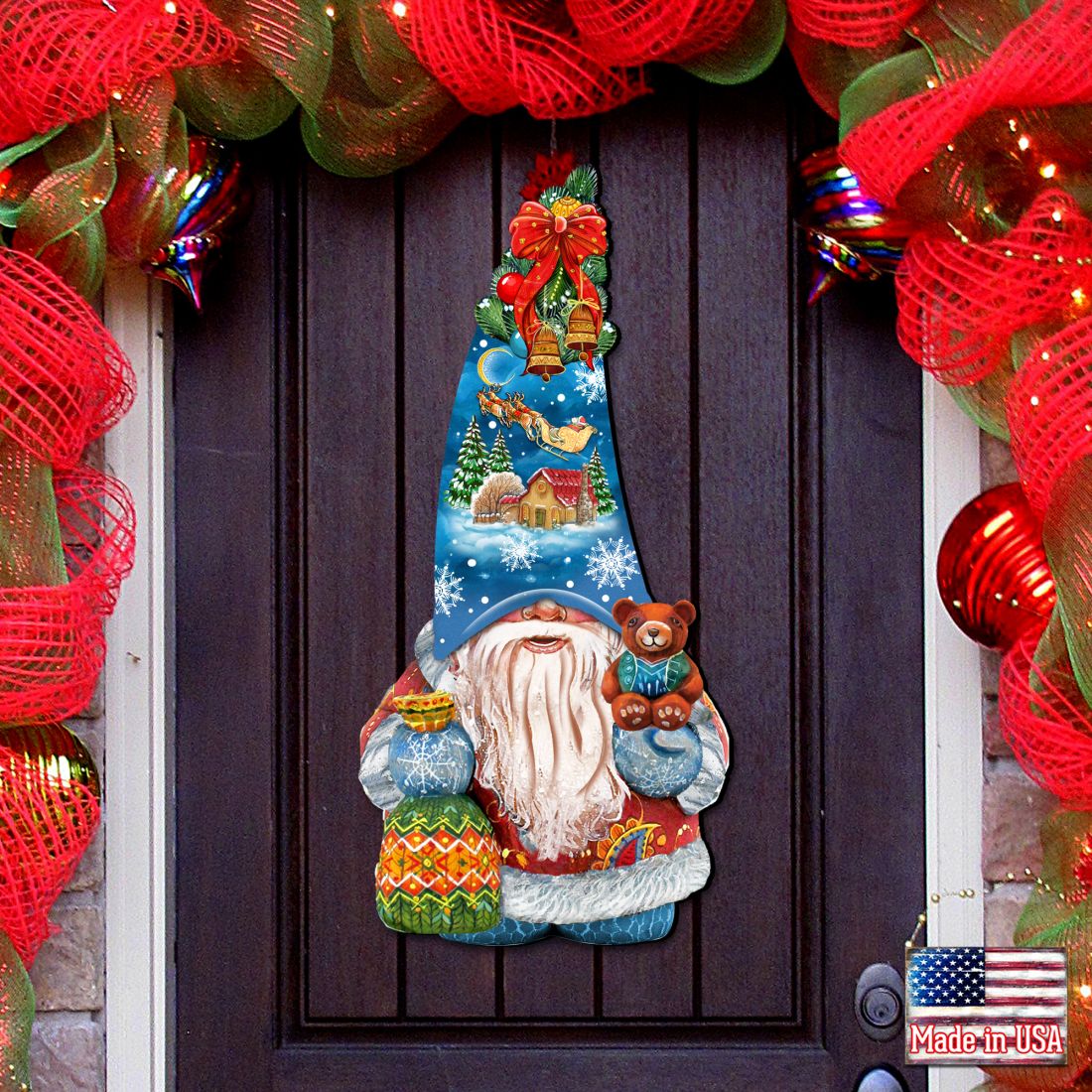 Christmas Gnome Holiday Door Decor by G. DeBrekht - Christmas Decor - 8611012H