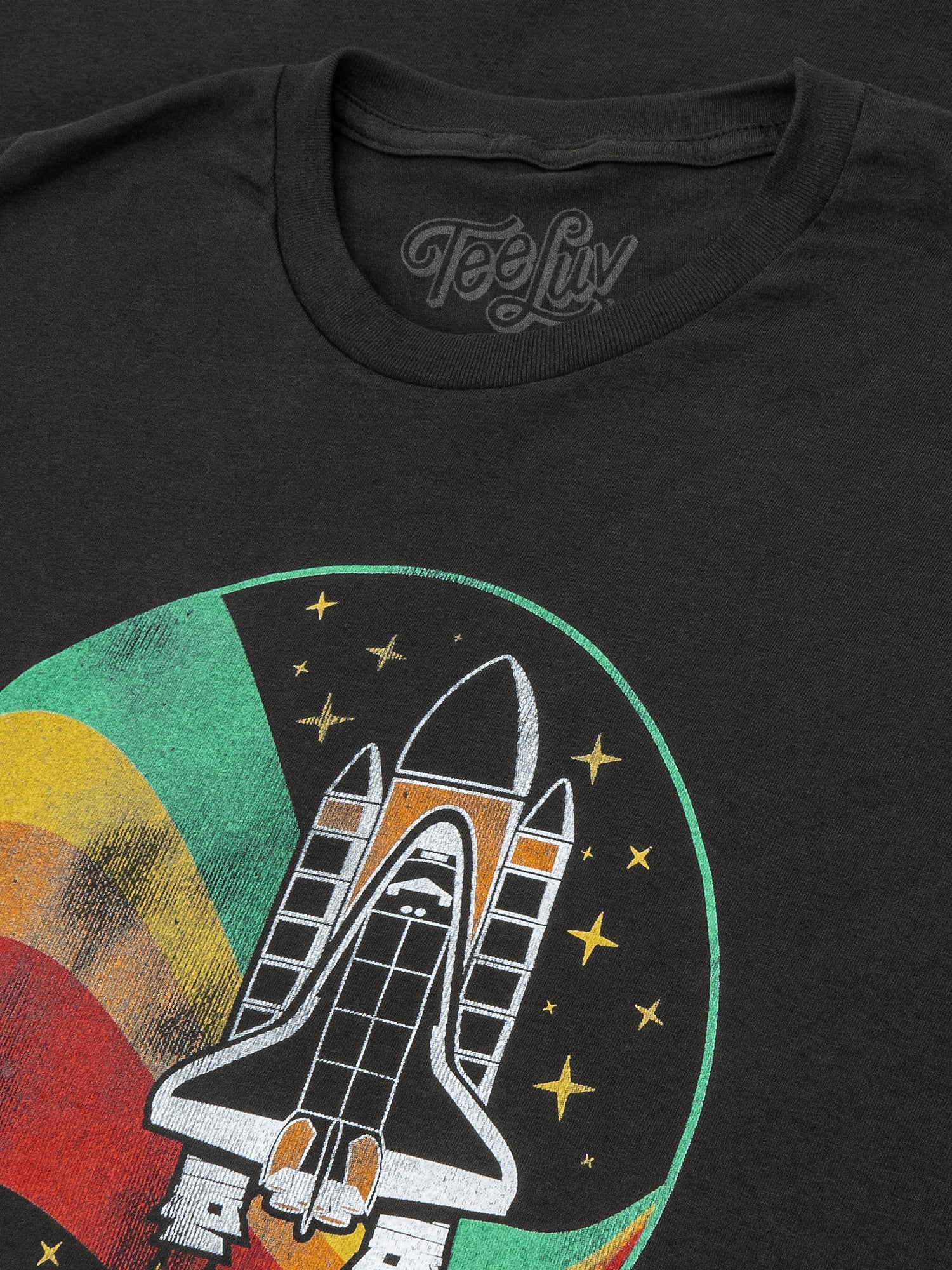 NASA Space Shuttle Worm Logo T-Shirt - Vintage Black