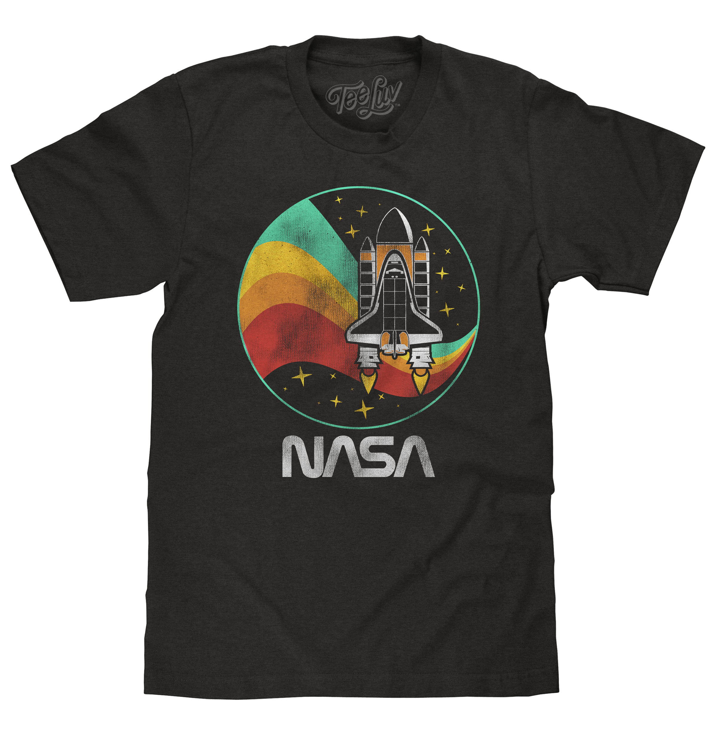 NASA Space Shuttle Worm Logo T-Shirt - Vintage Black