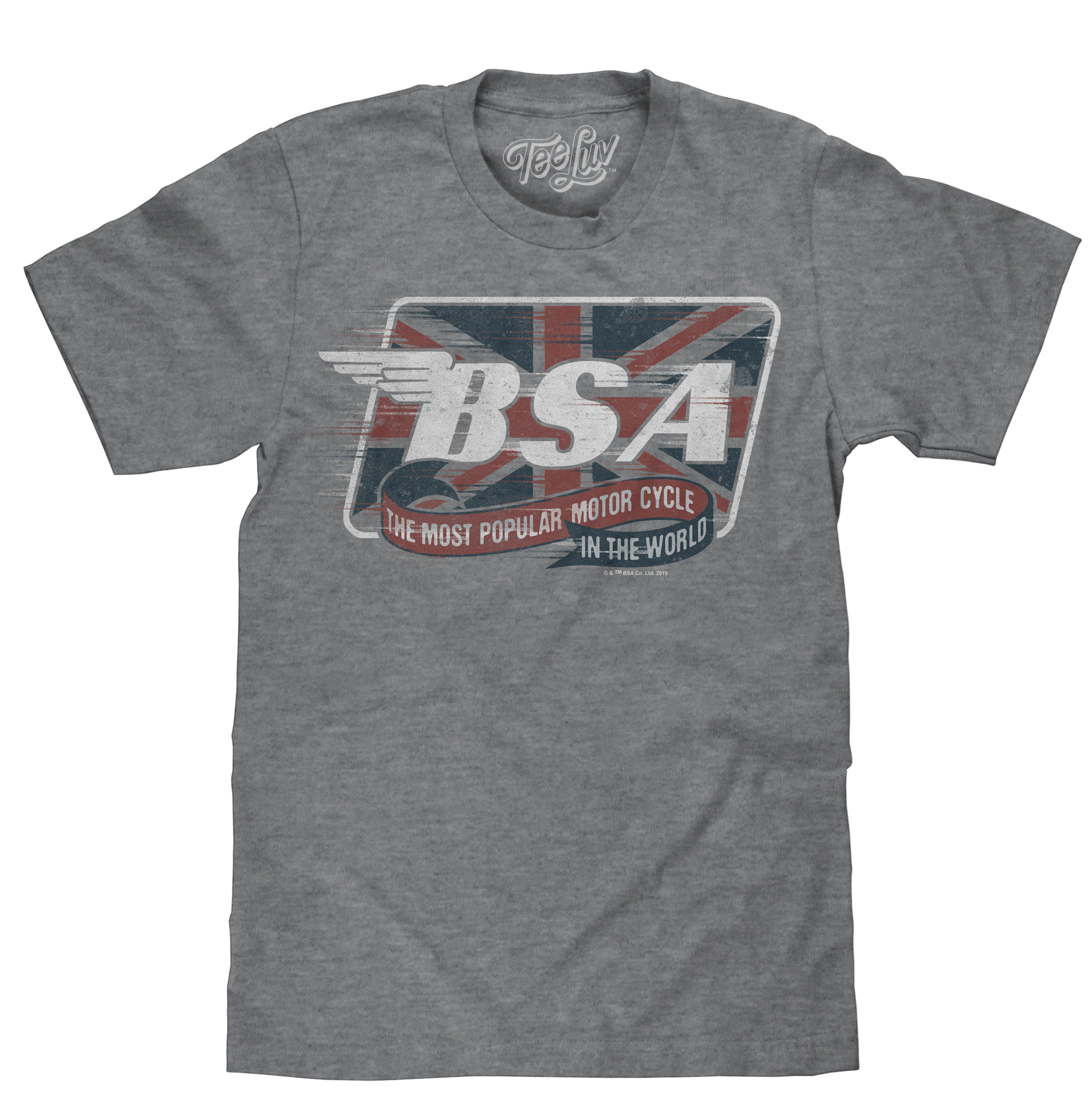 BSA Motorcycles Union Jack T-Shirt - Gray