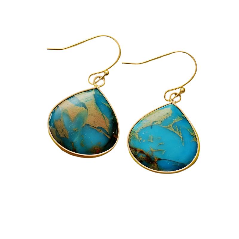 18K Gold-Plated Natural Stone Earrings