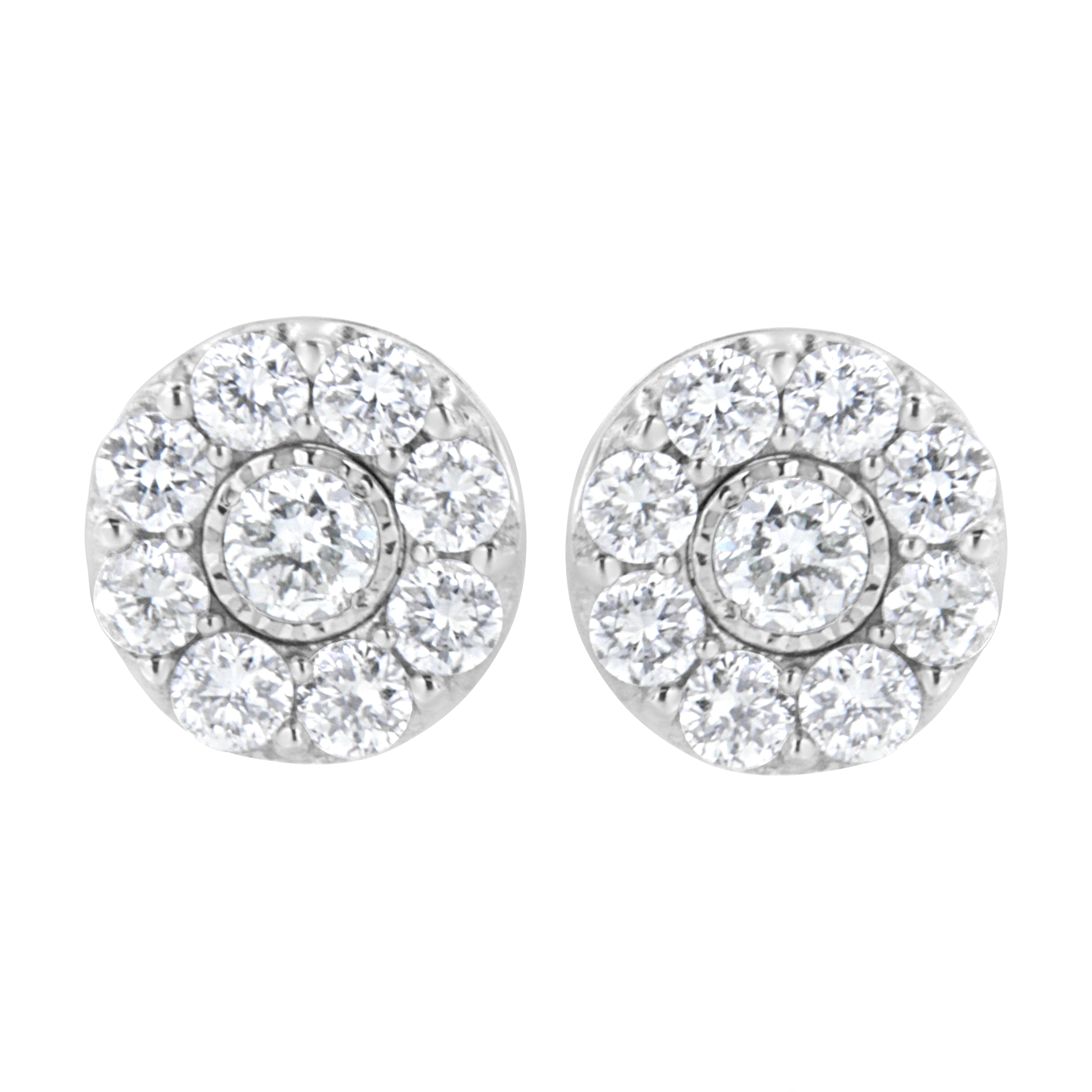 .925 Sterling Silver 5/8 Cttw Lab Grown Diamond Flower Earring (F-G Color, Vs2-Si1 Clarity)