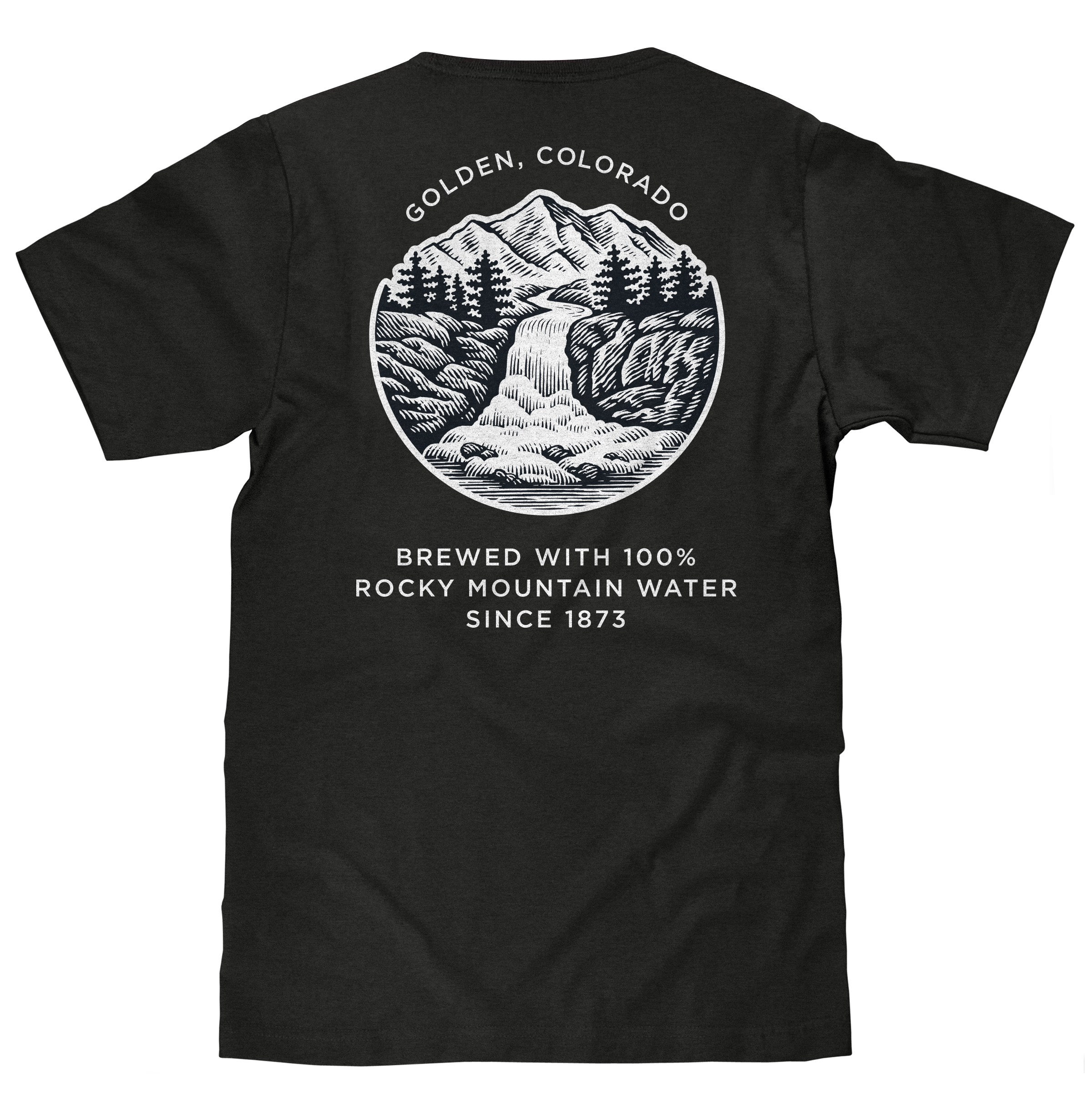Coors Banquet Golden Colorado Left Chest Front and Back Beer T-Shirt Shirt - Vintage Black