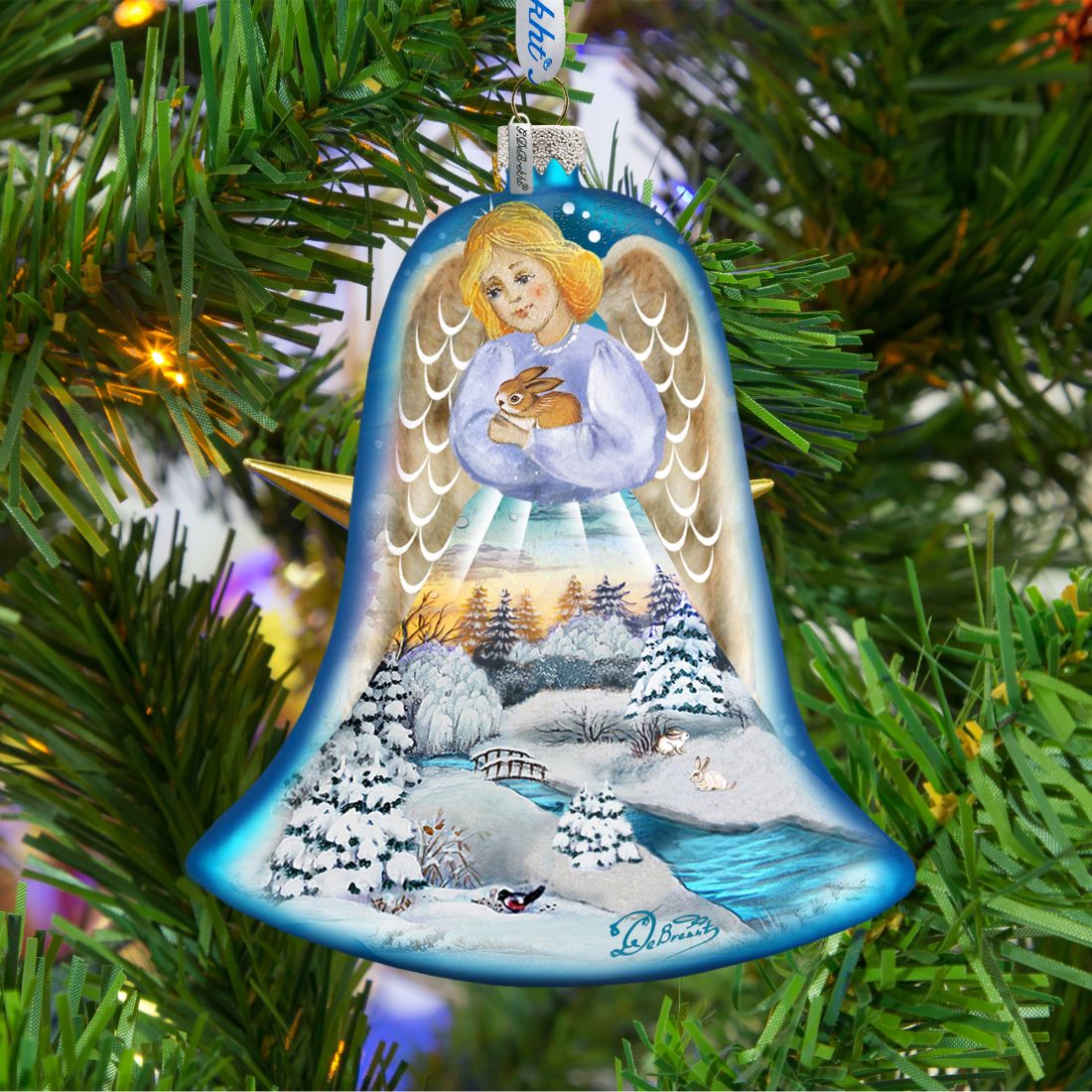 Angels Glass Ornament Set of 3 by G. DeBrekht - Nativity Holiday Decor - 73160-B3