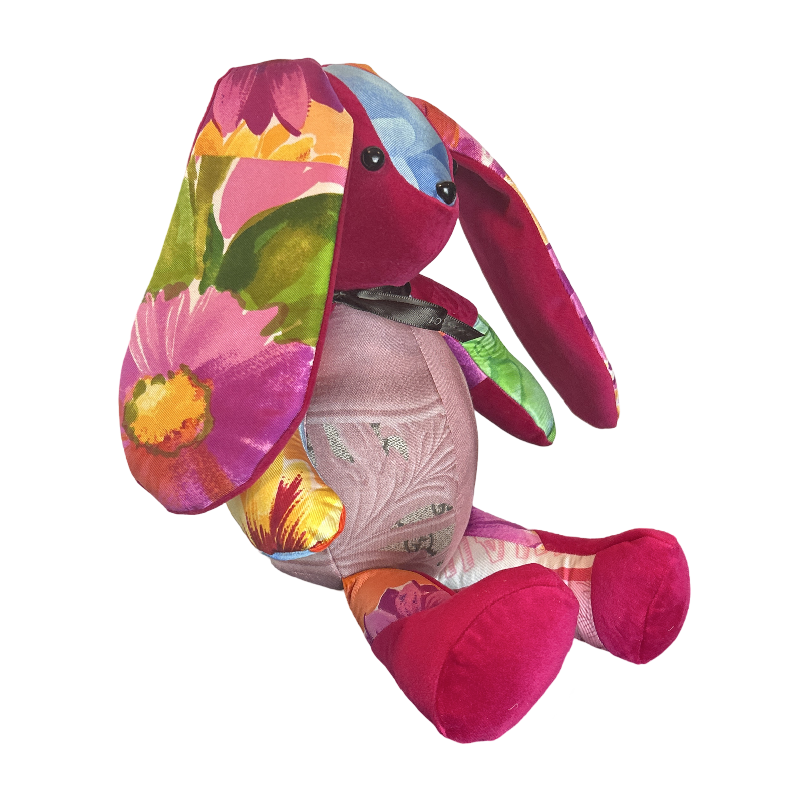 Vintage Silk Scarf Patchwork Bunny