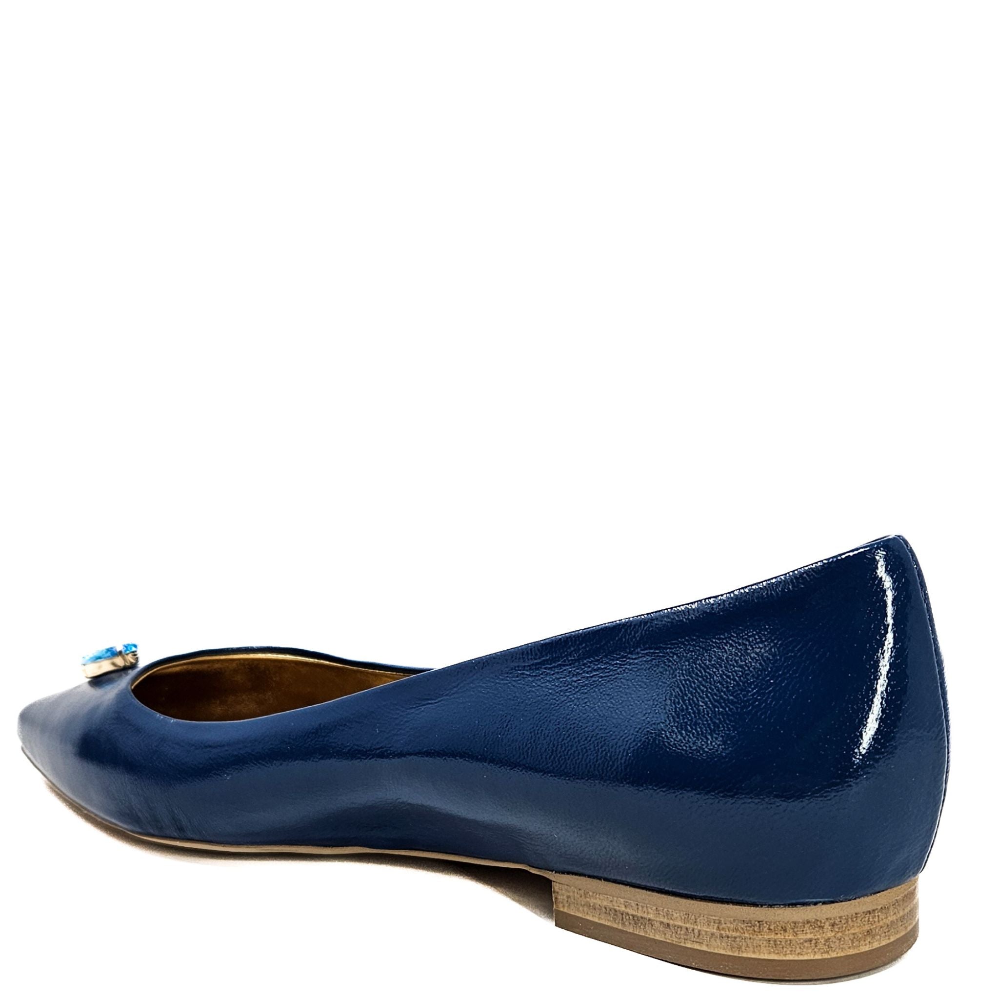 Maira Blue Pointy Ballet With Jewel