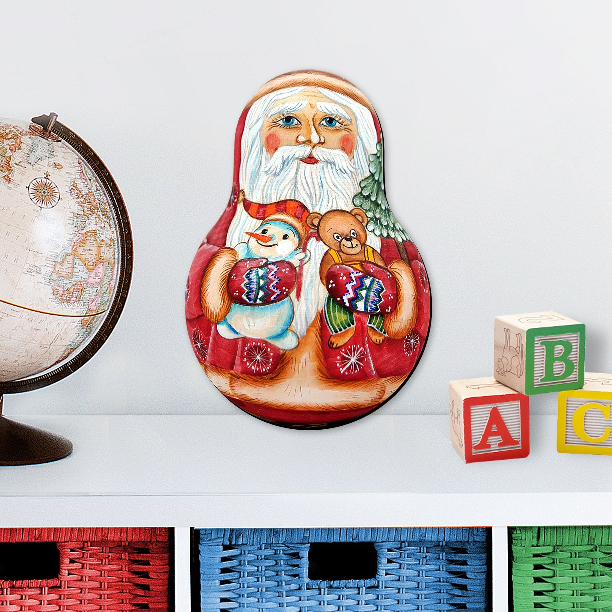 Santa Doll Christmas Door Decor by G. DeBrekht - Christmas Santa Snowman Decor - 8115011H
