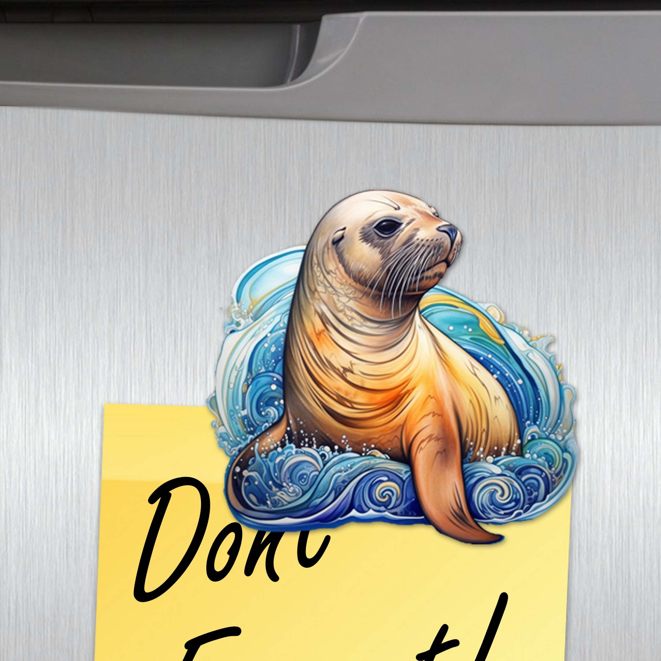 Sea Lions Decorative Wooden Magnets Set of 6 by G. Debrekht - Wildlife Coastal Decor - 8090127G-S6