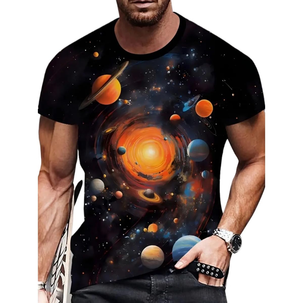 3D Graphic Print T-Shirts for Mens Casual Short Sleeve Tee Shirts Top