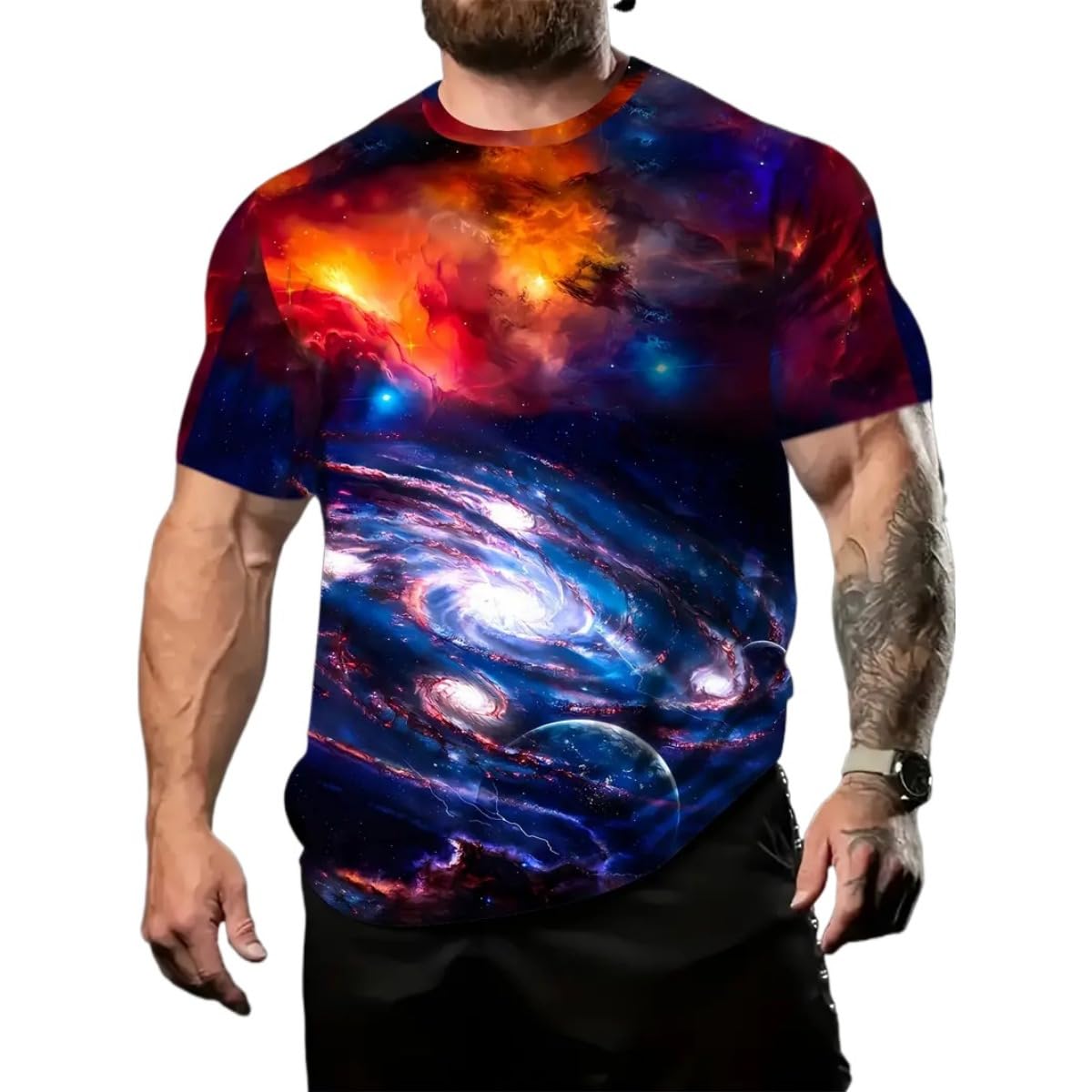 3D Graphic Print T-Shirts for Mens Casual Short Sleeve Tee Shirts Top
