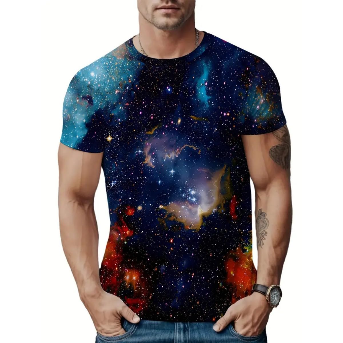 3D Graphic Print T-Shirts for Mens Casual Short Sleeve Tee Shirts Top