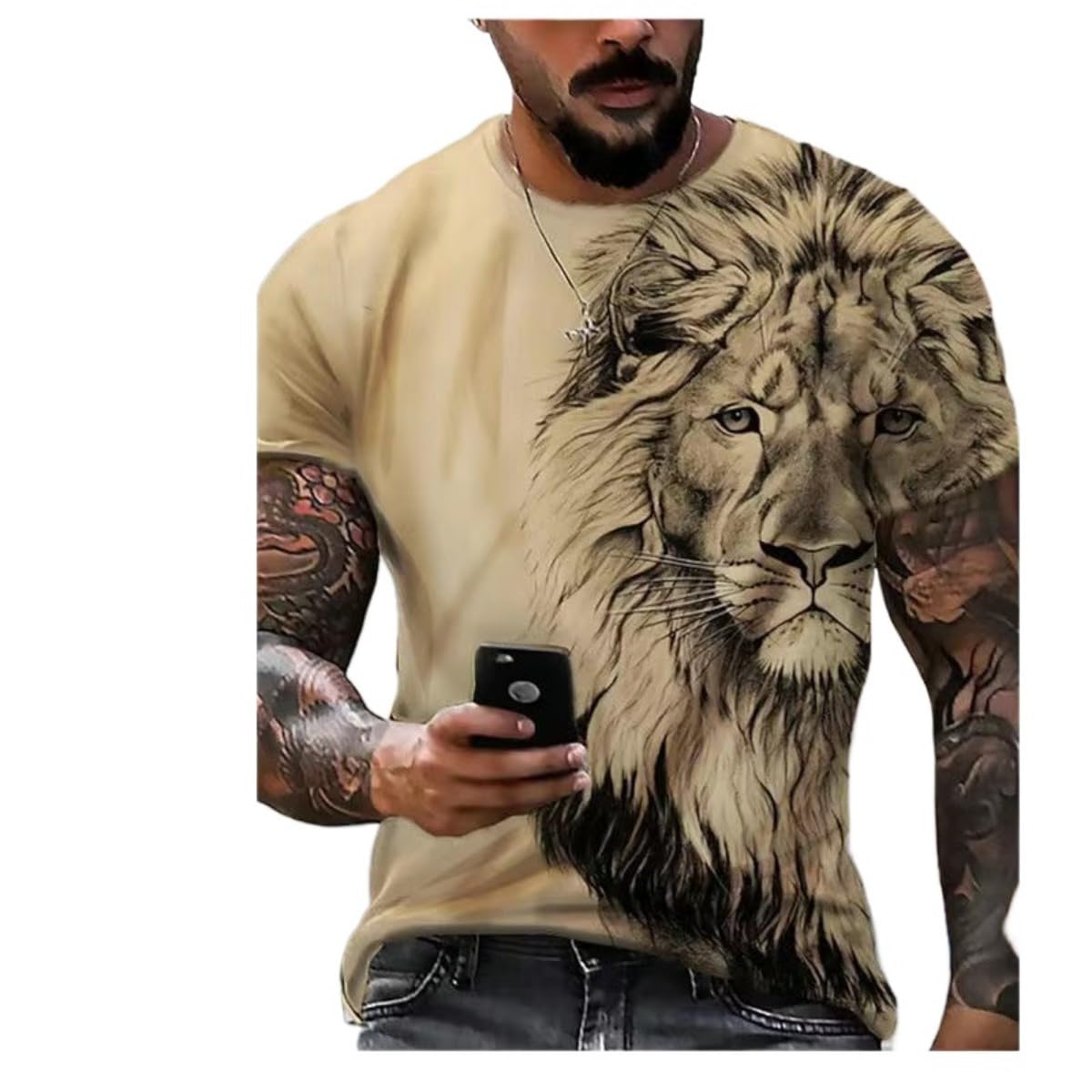 3D Printed Men's T-Shirt with Short Sleeves and Round Neck for Men T-Shirts