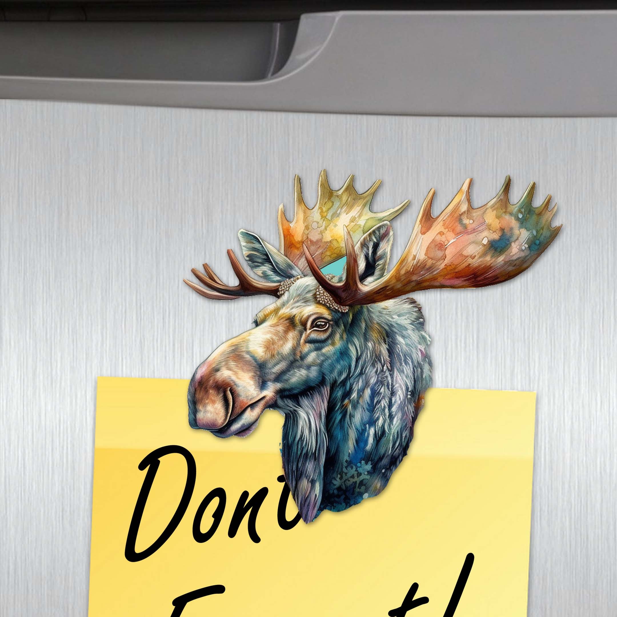 Majestic Moose Decorative Wooden Magnets Set of 6 by G. Debrekht - Wildlife Decor - 8090108G-S6