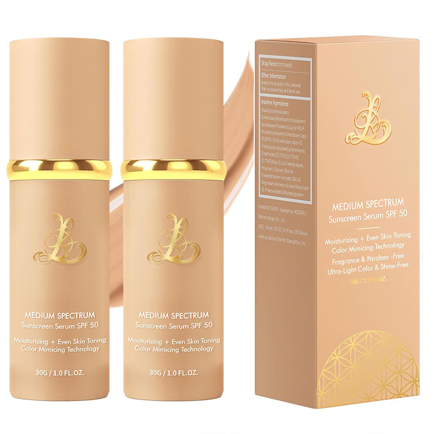 4-in-1 Color Changing Foundation, Medium Spectrum Foundation Makeup, Full Coverage Concealer Color Changing Foundation, Long-Lasting & Waterproof for all Skin, 1 Pack