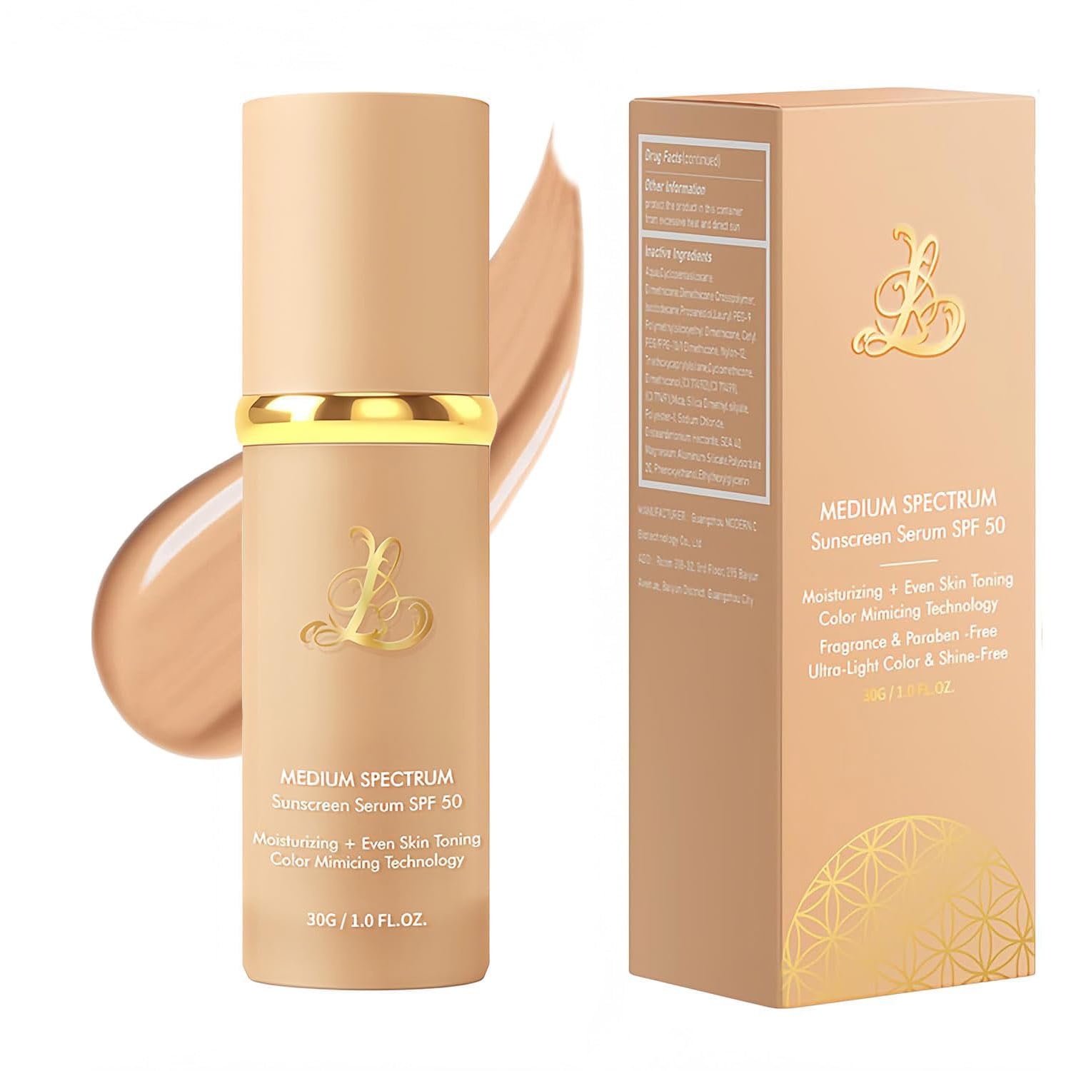 4-in-1 Color Changing Foundation, Medium Spectrum Foundation Makeup, Full Coverage Concealer Color Changing Foundation, Long-Lasting & Waterproof for all Skin, 1 Pack