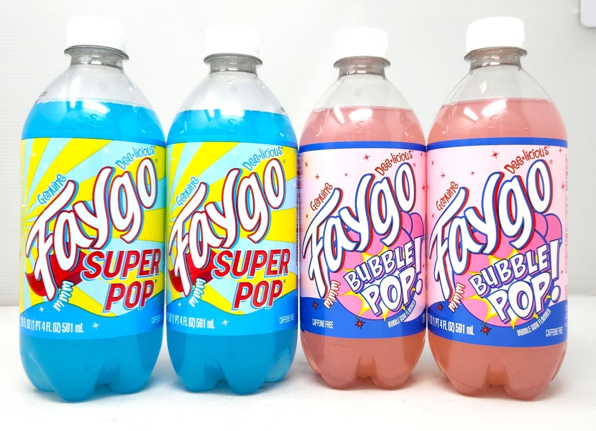 4 pack 20oz of Soda Pop Soft Drink 20oz Plastic Bottles Faygo Super Bubble (4pack, Bubble Pop)
