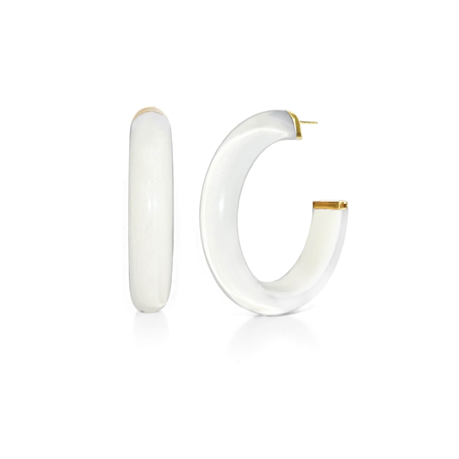 Medium Illusion Hoop Earrings in Neutrals