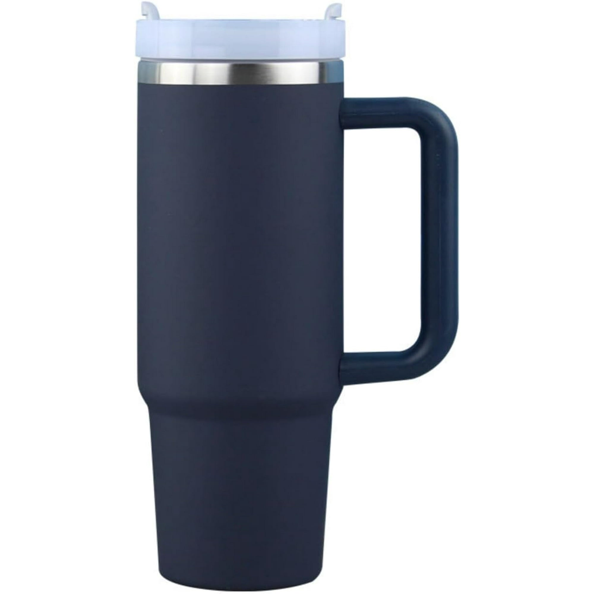 40 oz Water Tumbler Cup Stainless Steel Insulated Bottle Handle & Straw Travel