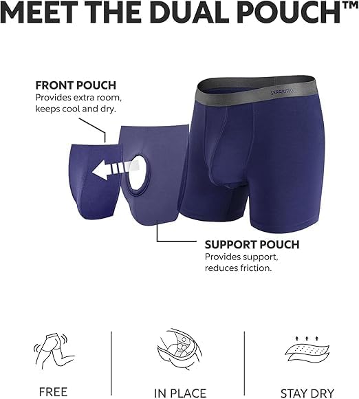 Separatec Mens Underwear with Pouch Moisture Wicking Rayon Made From Bamboo Underwear Men Breathable Boxer Briefs 3 or 6 Pack