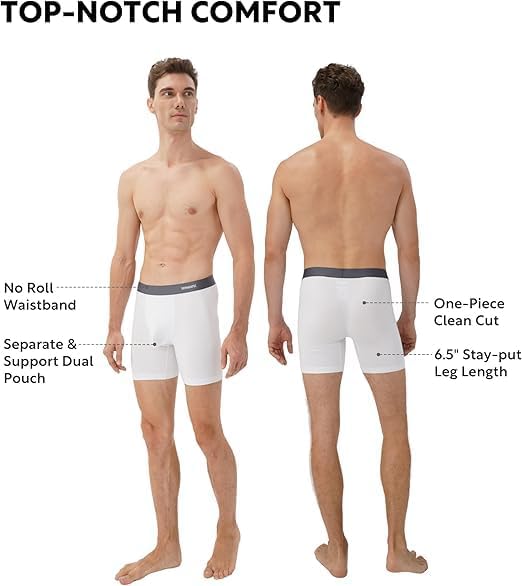 Separatec Mens Underwear with Pouch Moisture Wicking Rayon Made From Bamboo Underwear Men Breathable Boxer Briefs 3 or 6 Pack