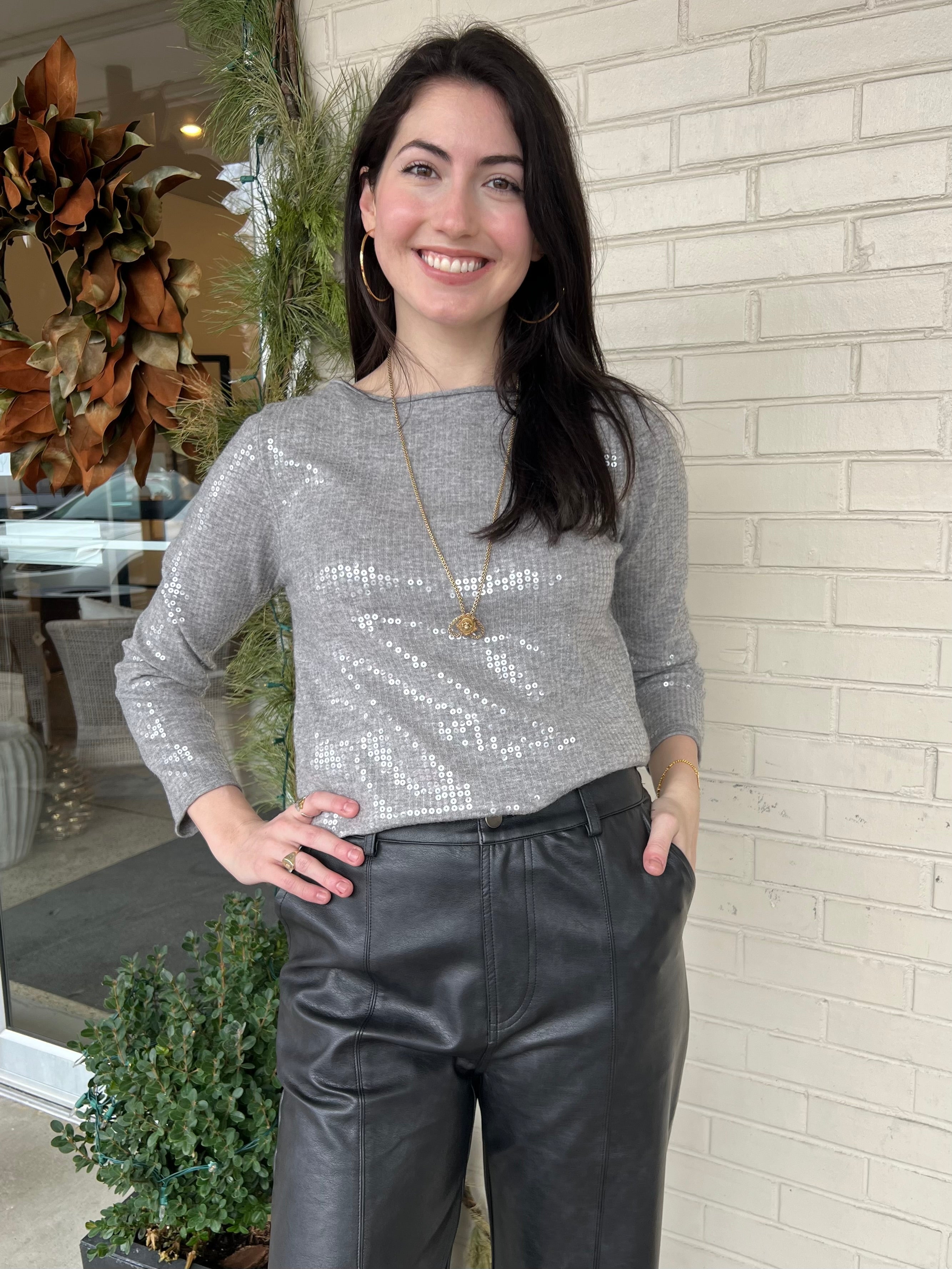 Shine Bright Sequin Knit Top