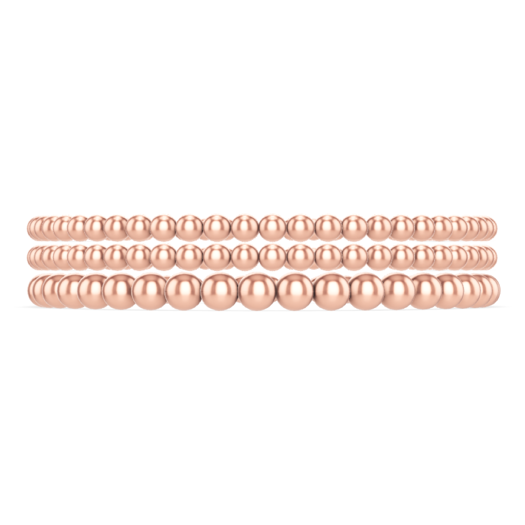 433 Rose Gold Bead Bracelet Stack