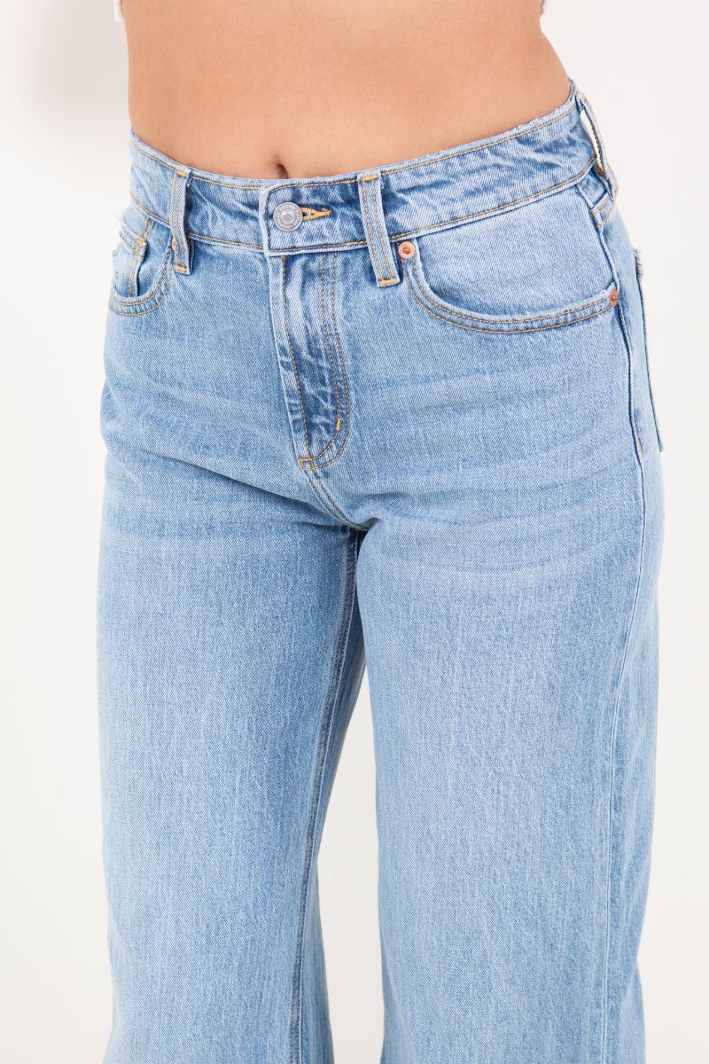 Vivid Horizon Color Dyed High Rise Baggy Wide Jeans