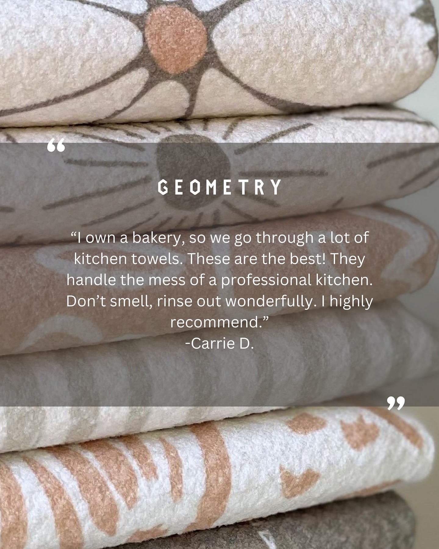 Burnt Ember Geometry Tea Towel