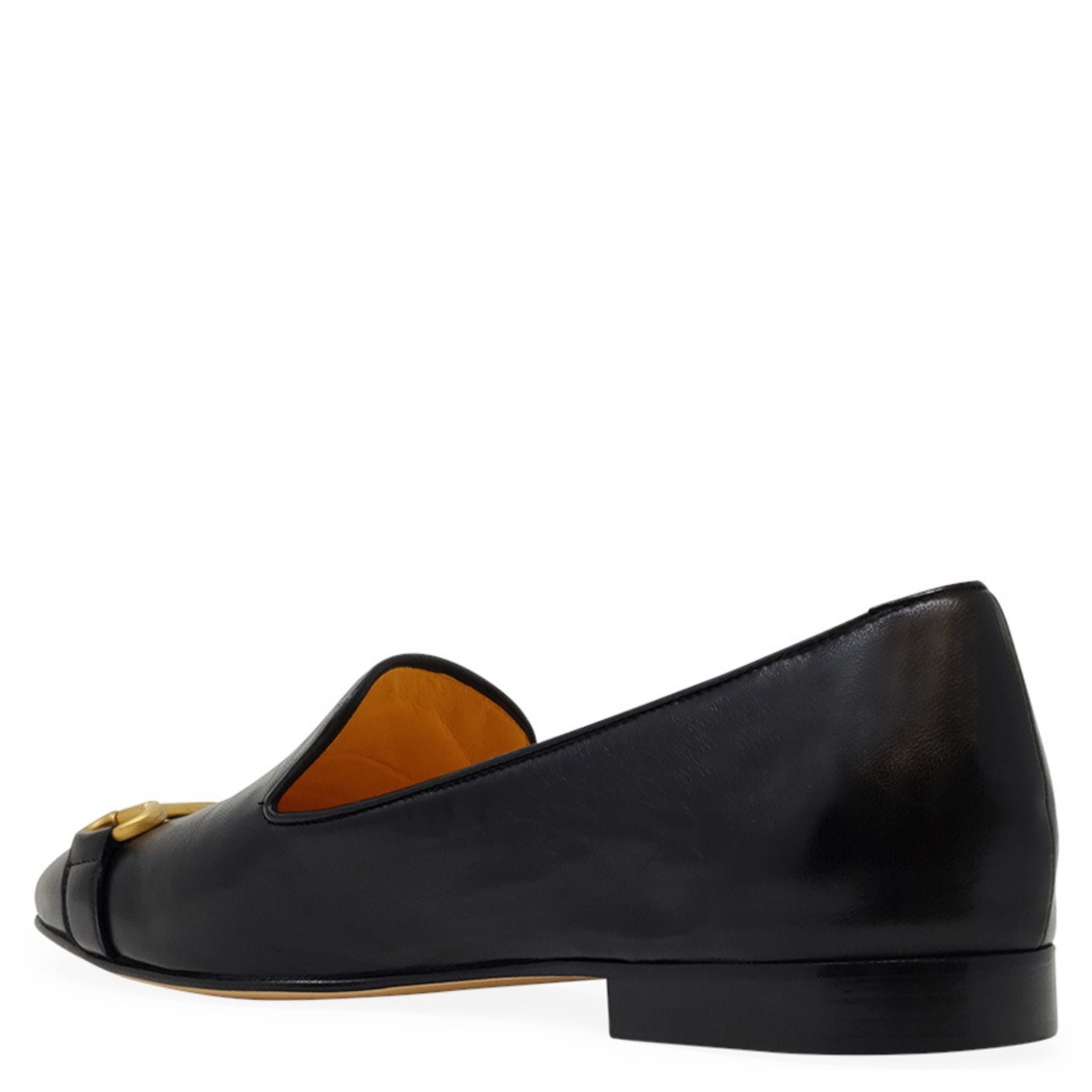 Black Leather Square Toe Loafer