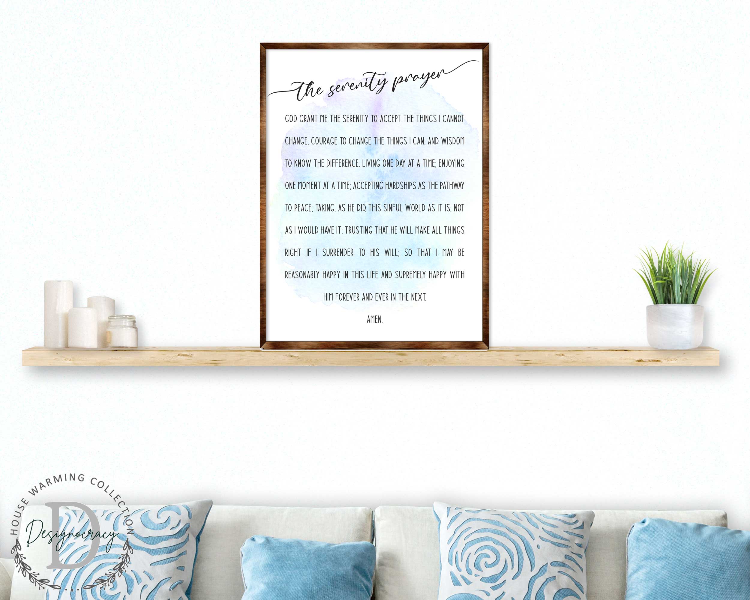 The Serenity Prayer - Wooden Kitchen blessing - God grant me the serenity - Contemporary decor - Religious wall art - Nursery wall art - 310340