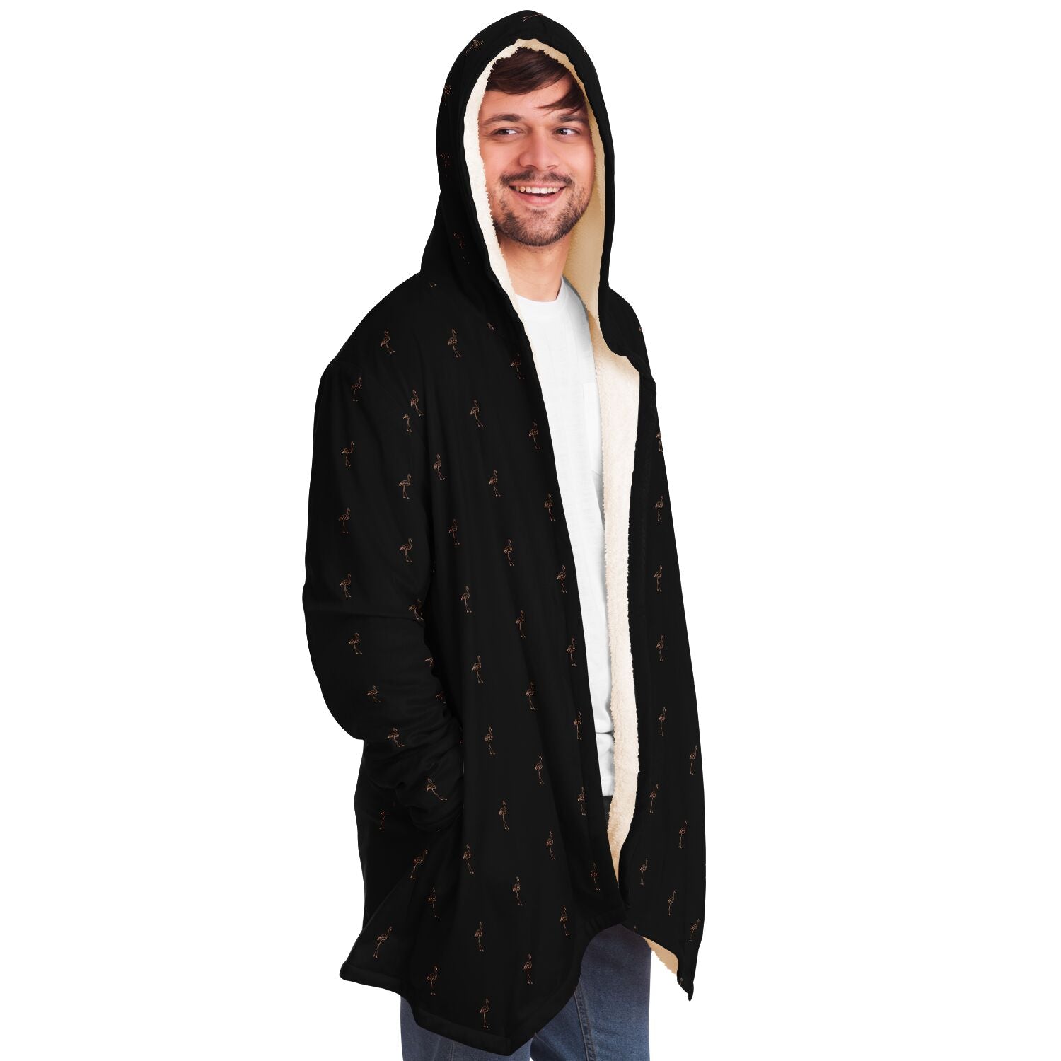 Classic Flamingo Silhouette Cloak Hoodie