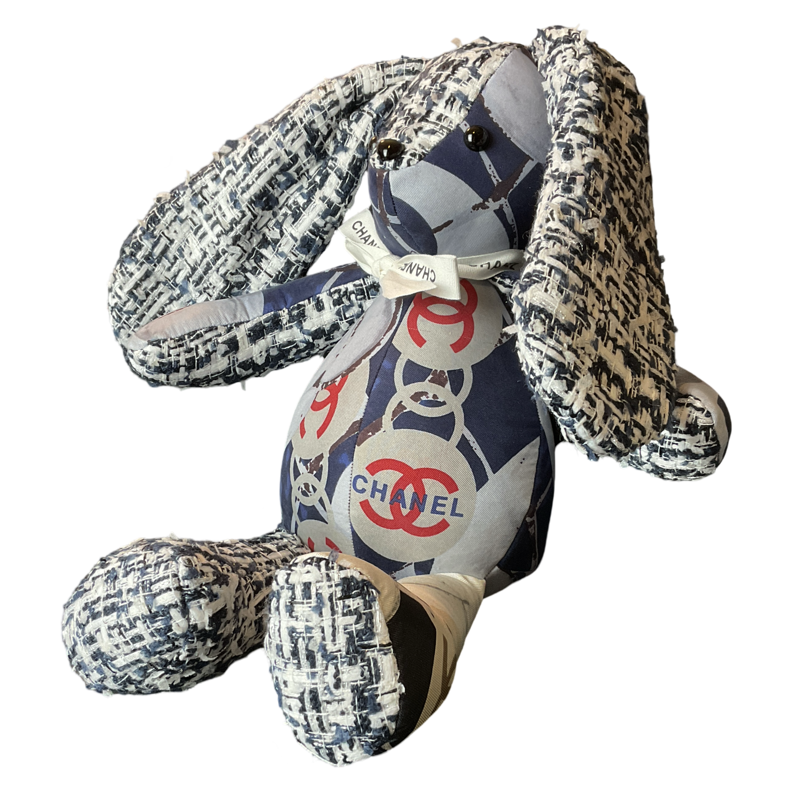 CC Monogram Vintage Silk Scarf Patchwork Bunny