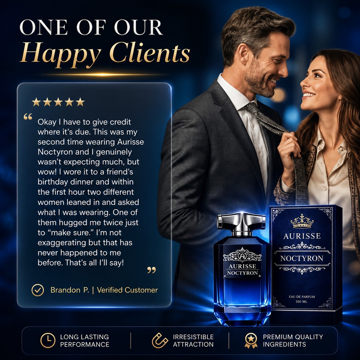 Premium Aurisse Noctyron Extrait de Parfum 100ML for Men – Long Lasting Luxury Fragrance
