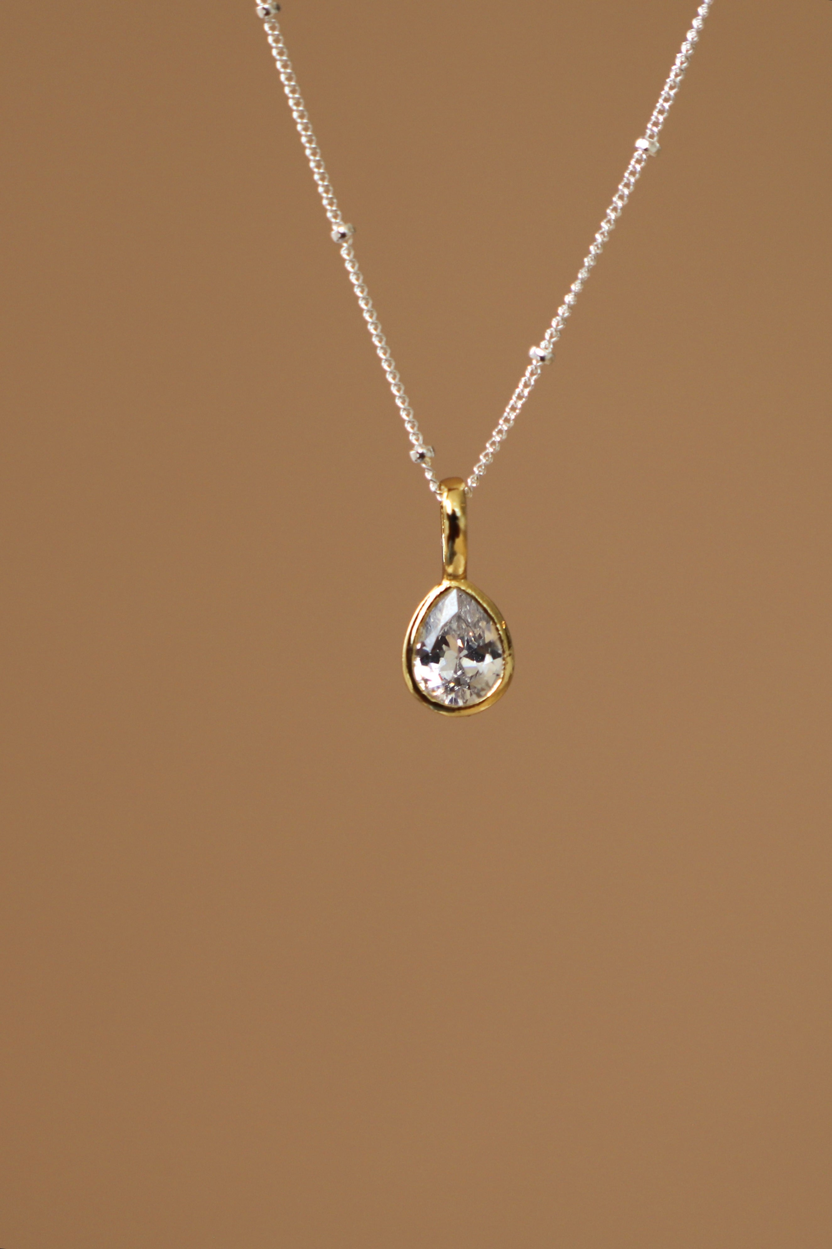 CZ TEARDROP NECKLACE